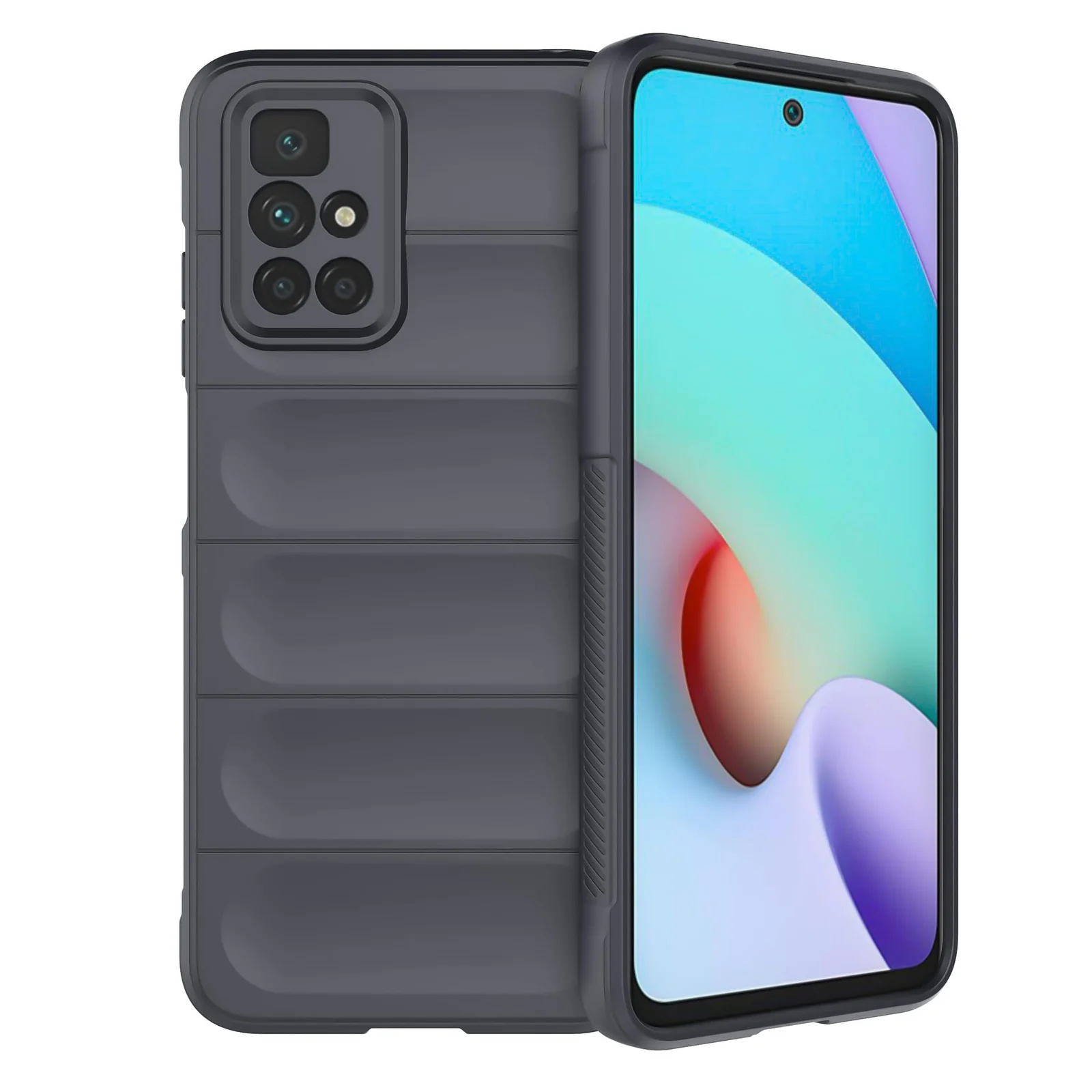 DL3 Mobilak Flexible Silicone and TPU Protective Case with Camera Protection for Xiaomi Redmi 10 4G / Redmi 10 2022 - Dark Gray