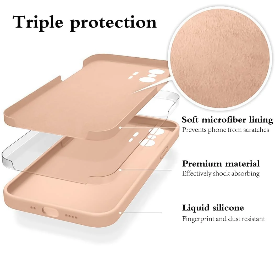 DL3 Mobilak Soft Silicone Protective Case for Xiaomi 11T / Xiaomi 11 T Pro with Microfiber Lining and Shockproof Design - Light Orange