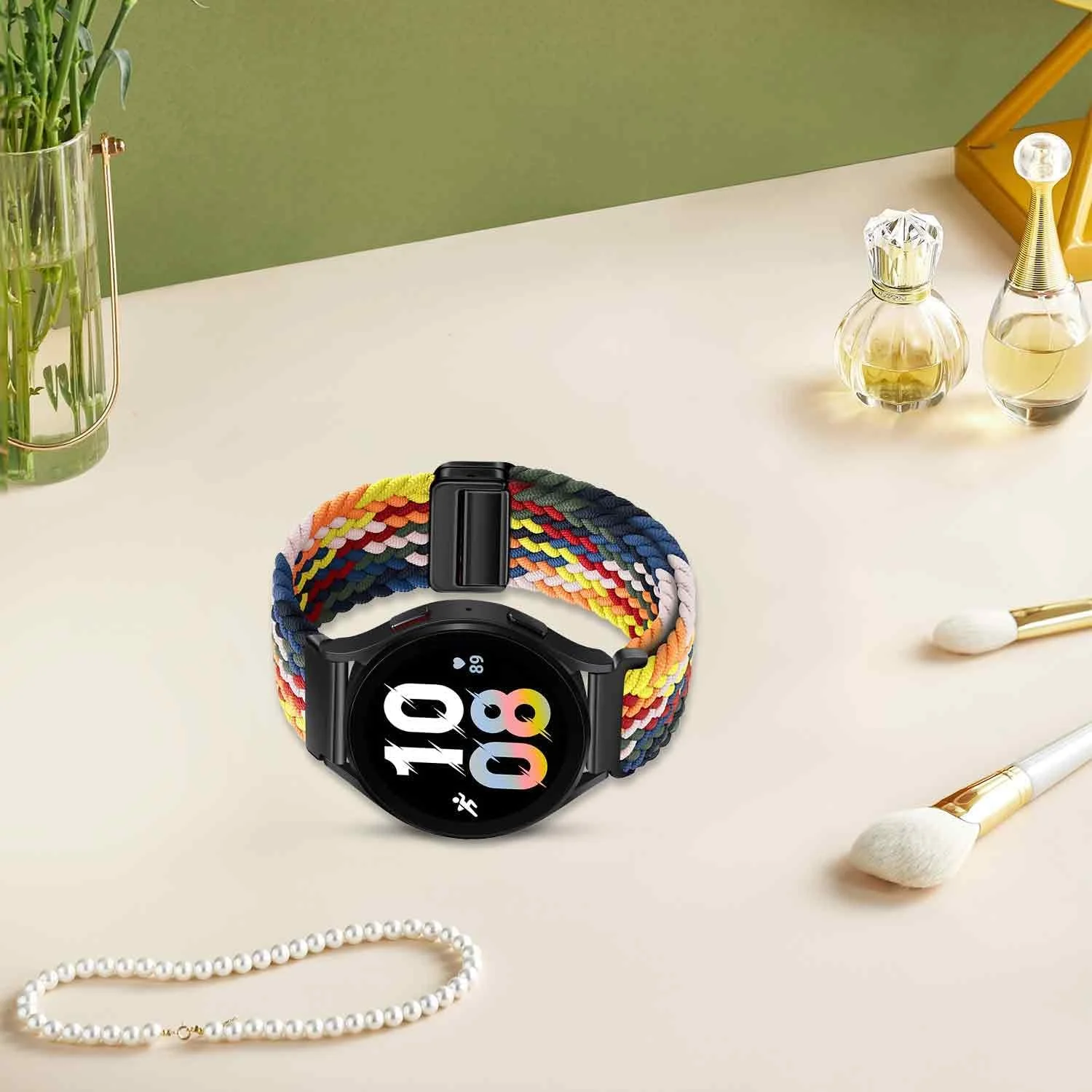 DL3 Mobilak 22mm Magnetic Band for Redmi Watch 5 Active/5 Lite/Samsung Galaxy Watch 3 45mm/Watch 46mm/Gear S3/Huawei watch GT6 GT5 46MM/GT2E/GT6 Pro/GT 5 Pro/Amazfit GTR 4/3, Stretchy Braided Nylon Sport Strap - Official Colorful