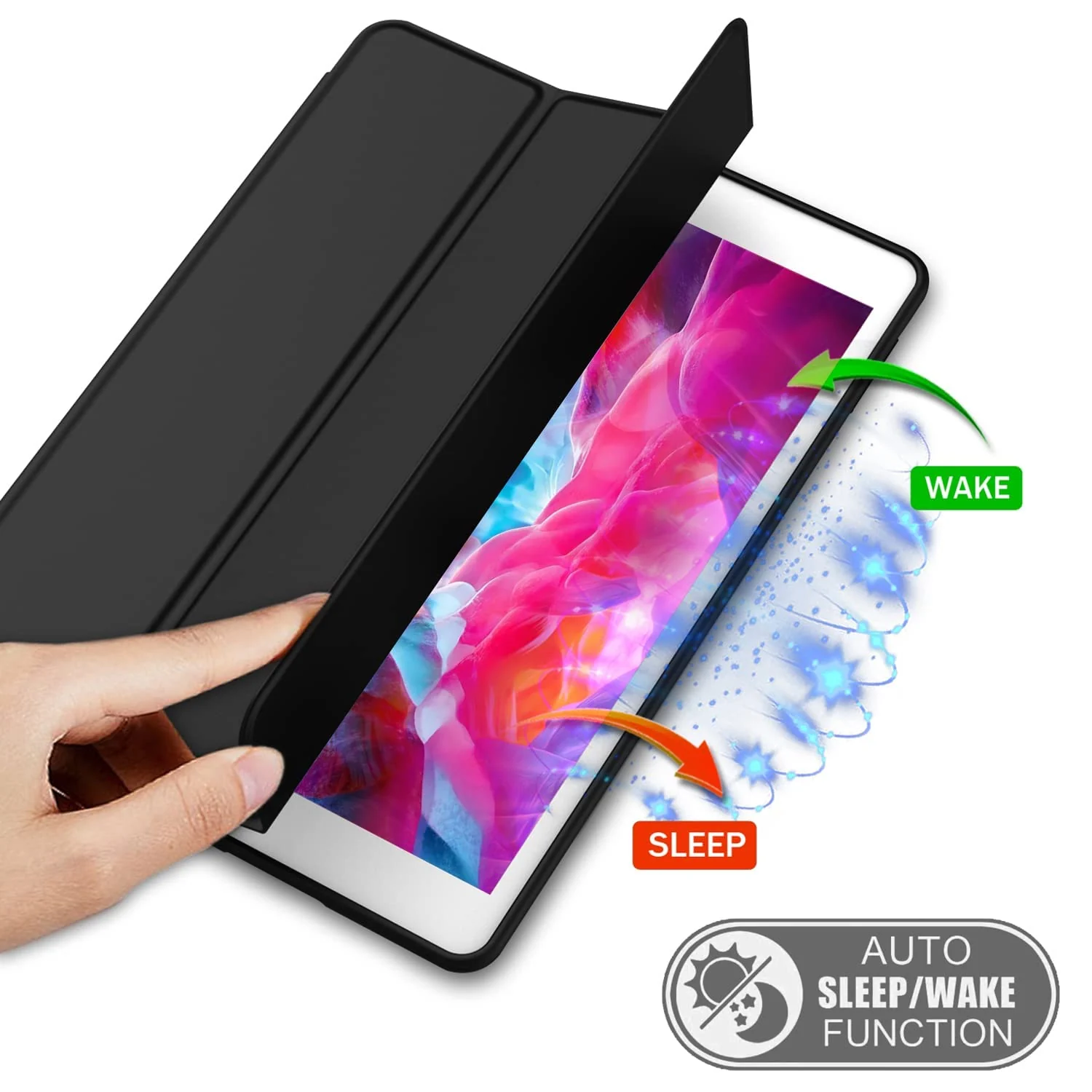 DL3 Mobilak Smart Case for Nokia T20 Tablet with Pencil Holder, Soft TPU Smart Stand Back Cover Auto Wake/Sleep Feature - Black
