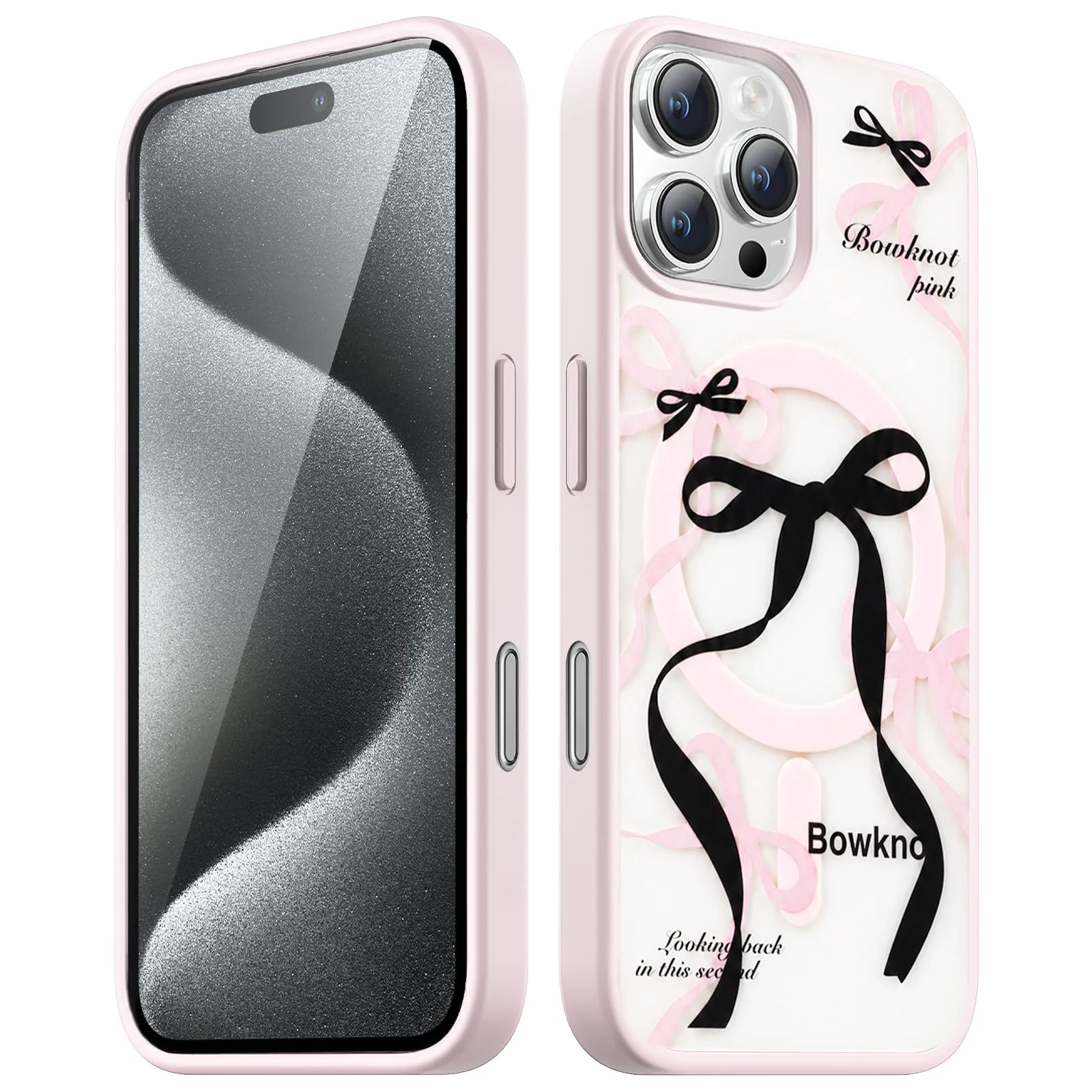 Dl3 Mobilak Magnetic Case for iPhone 16 Pro Max 6.9-Inch Compatible with MagSafe, Shockproof Phone Bumper Cover, Solid Color Matte TPU Frame, Anti-Scratch Clear Back (White)