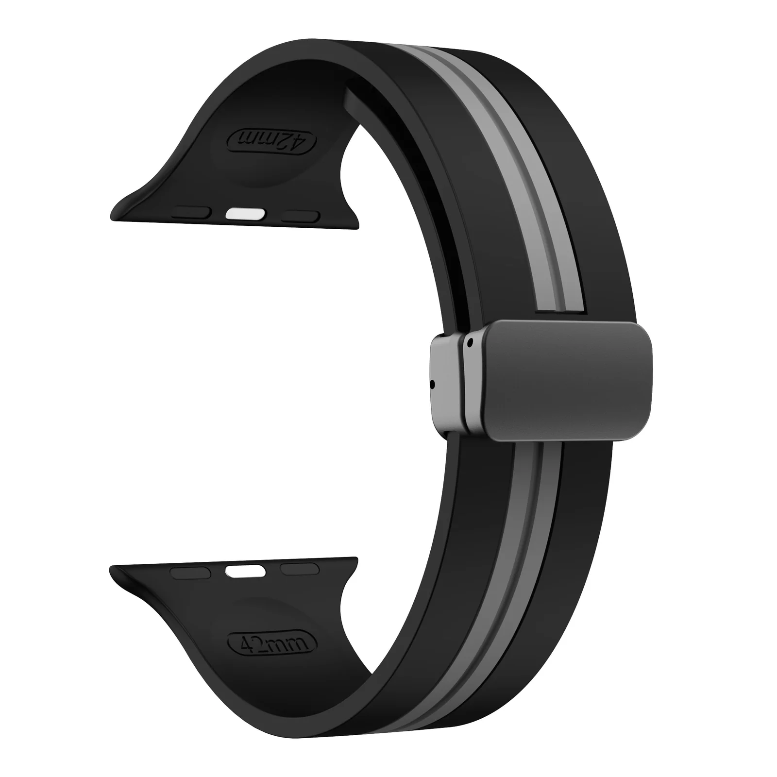 DL3 Mobilak Magnetic Strap for Apple Watch Band 49mm 45mm 44mm 41mm 40mm 38mm 42mm, Sport Silicone Replacement Wristband Strap for iwatch Series 9 8/7/6/5/4/3/2/SE (&, 38mm/40mm/41mm) - Black & Grey