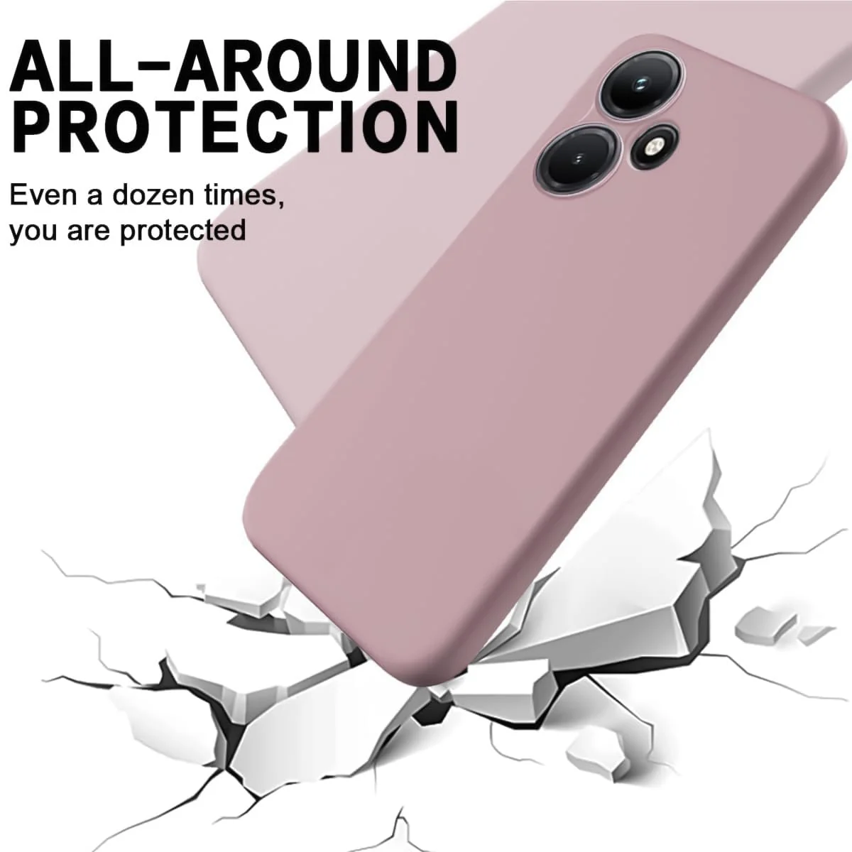 DL3 Mobilak Liquid Silicone Protective Case with Soft Microfiber Lining with Full Camera Protection for Infinix Hot 30i - Cashmere