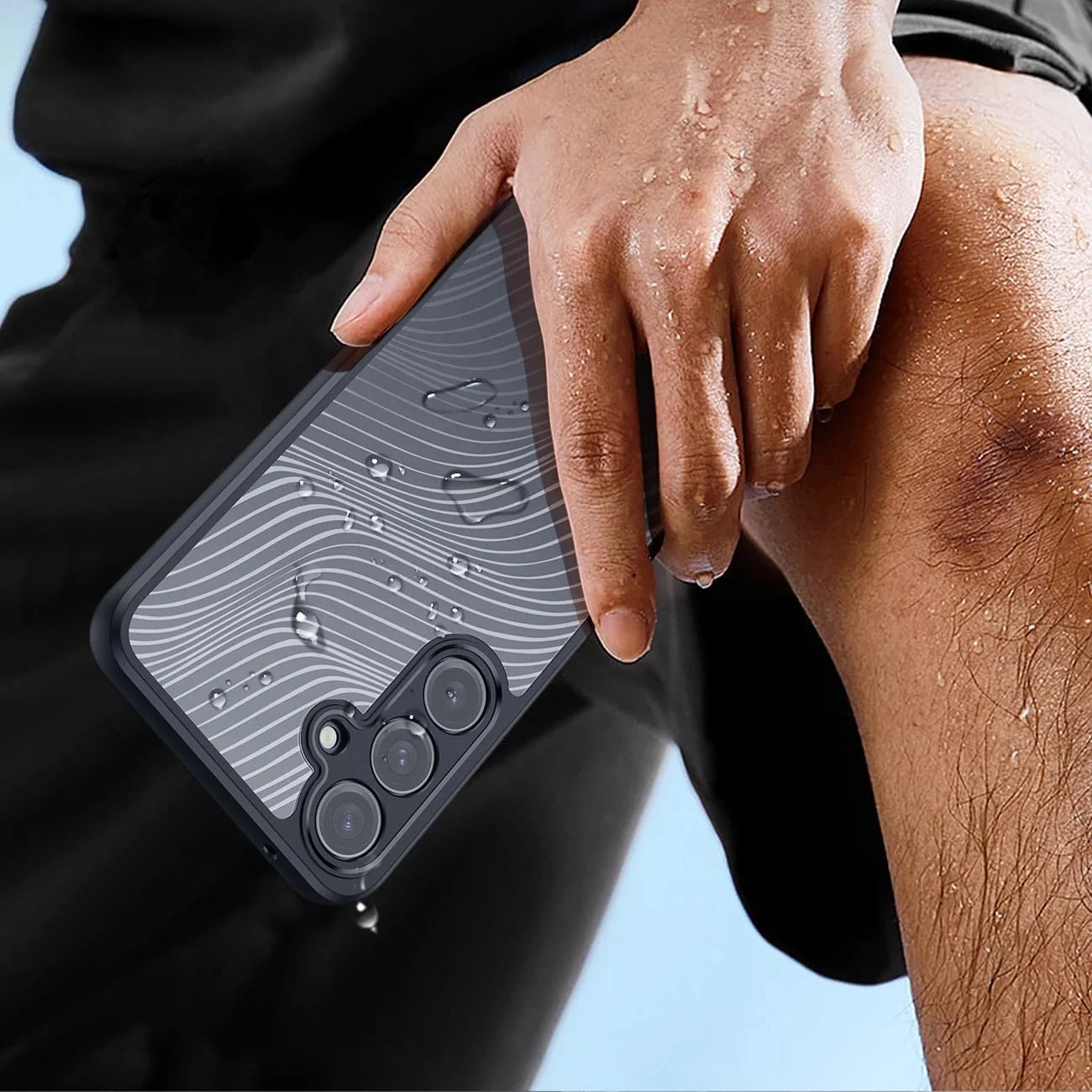 DL3 Mobilak Compatible with Samsung Galaxy A15 Case Waterproof, Full-Body Heavy Duty Shockproof Phone Case, Translucent Matte Cover, Built-in Camera Lens Protective - Black