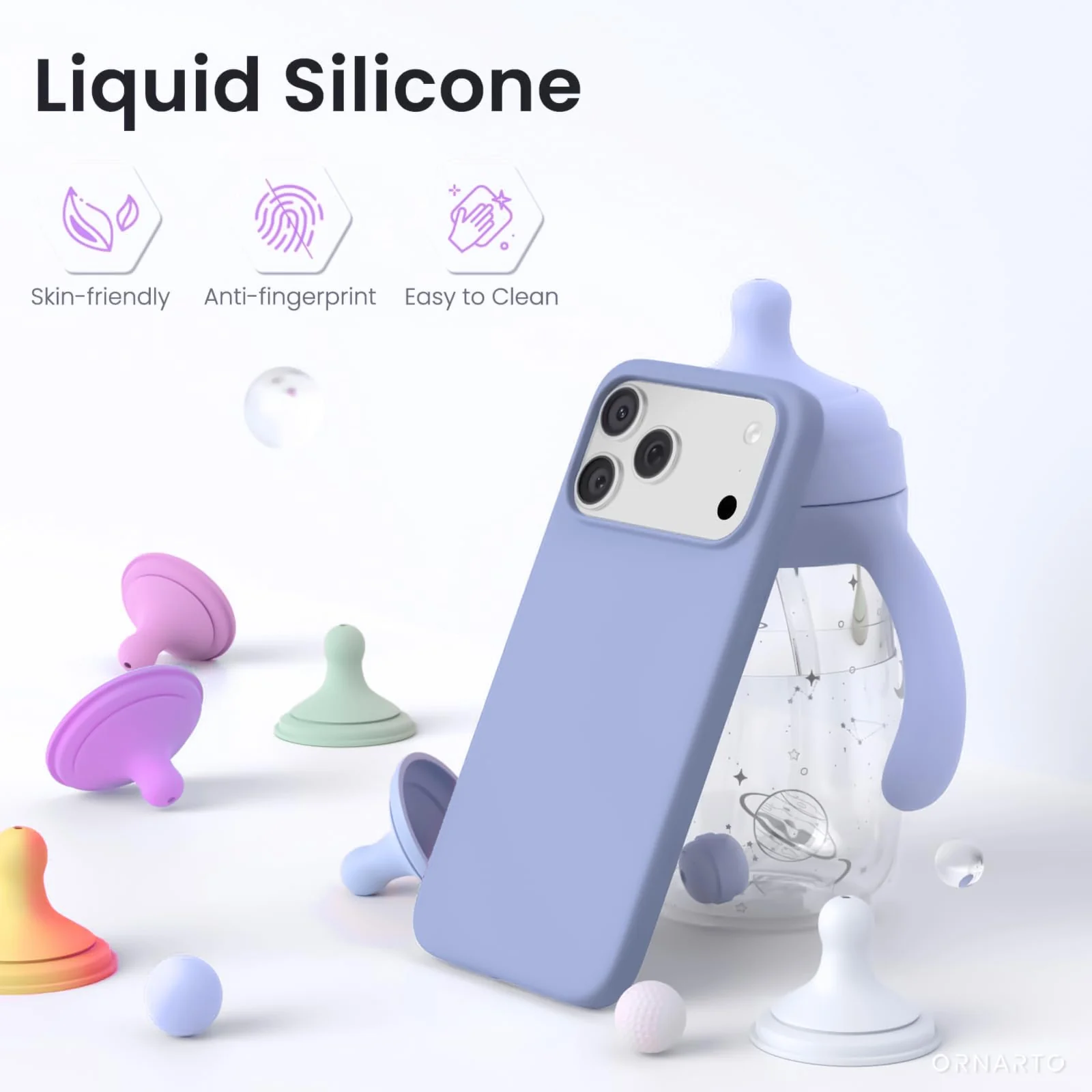 DL3 Mobilak Compatible with iPhone 17 Pro Max 6.9-Inch Case, Premium Liquid Silicone Case, Full Body Protective Cover, Shockproof, Slim Phone Case, Anti-Scratch Soft Microfiber Lining (Baby Blue)
