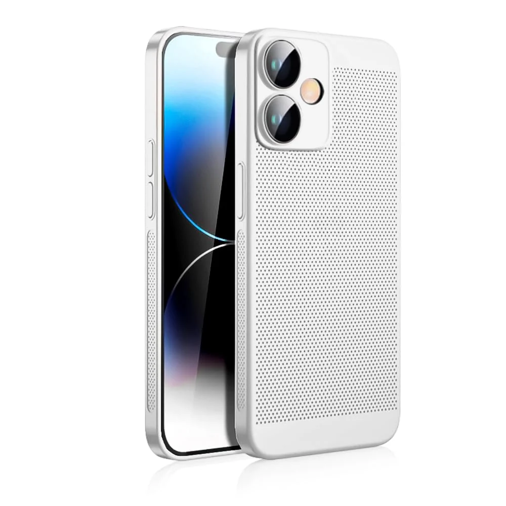 DL3 Mobilak Case For Honor 400 5G Heat Dissipation Case with Built-in Camera Lens Protector Slim Fit Breathable Cooling Anti-Fingerprint Hard PC Back Shockproof Cover - White