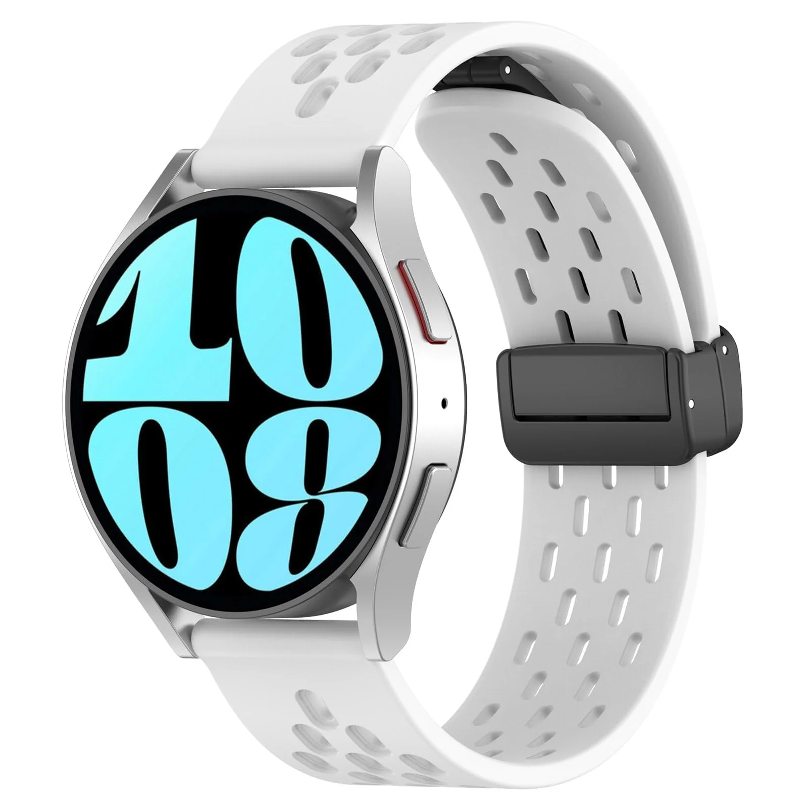 DL3 Mobilak 22MM Silicone Band Magnetic Clasp Strap For Xiaomi Redmi Watch 5 Active/5 Lite/Compatible with Samsung Galaxy Watch 46mm/Watch 3 45mm/Gear S3/Huawei watch (GT6 GT5 GT4 GT3 GT2 (A. ) - A.White