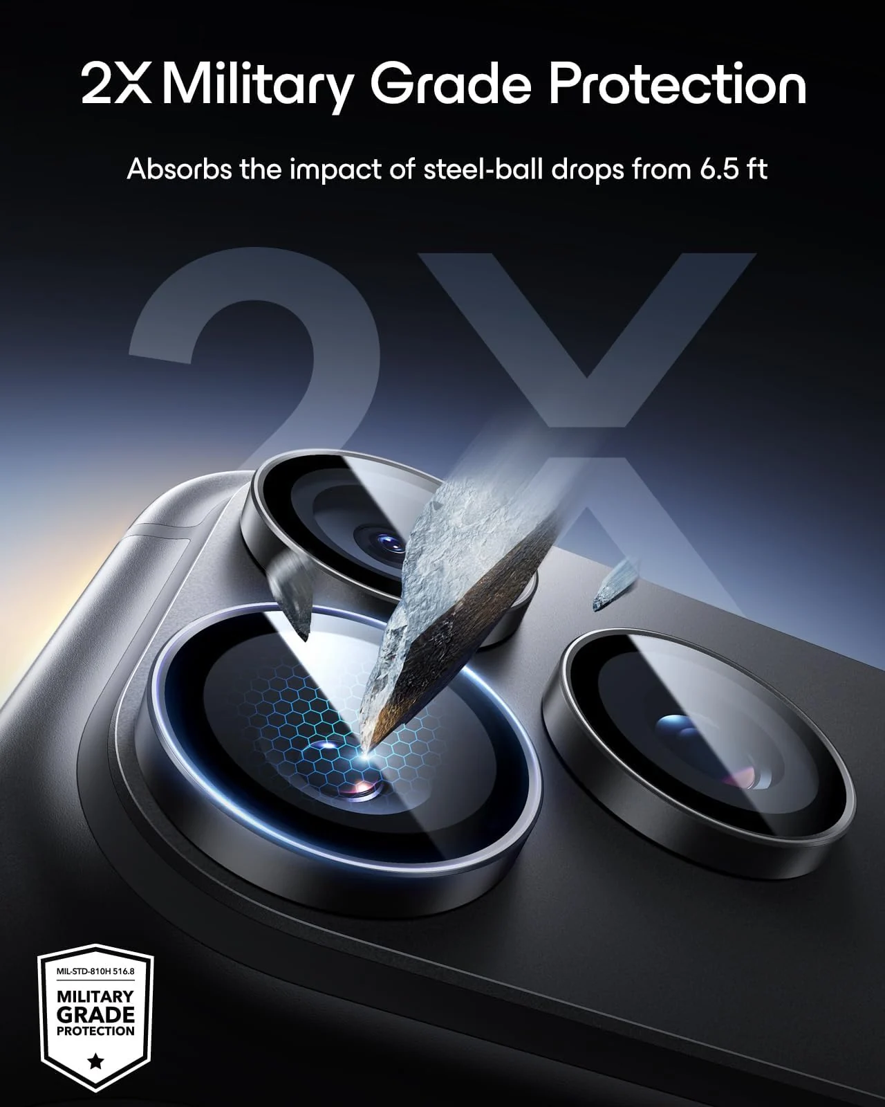 DL3 MOBILAK Individual Ring Camera Lens Protector for Apple iPhone 18 Pro and 18 Pro Max - Black