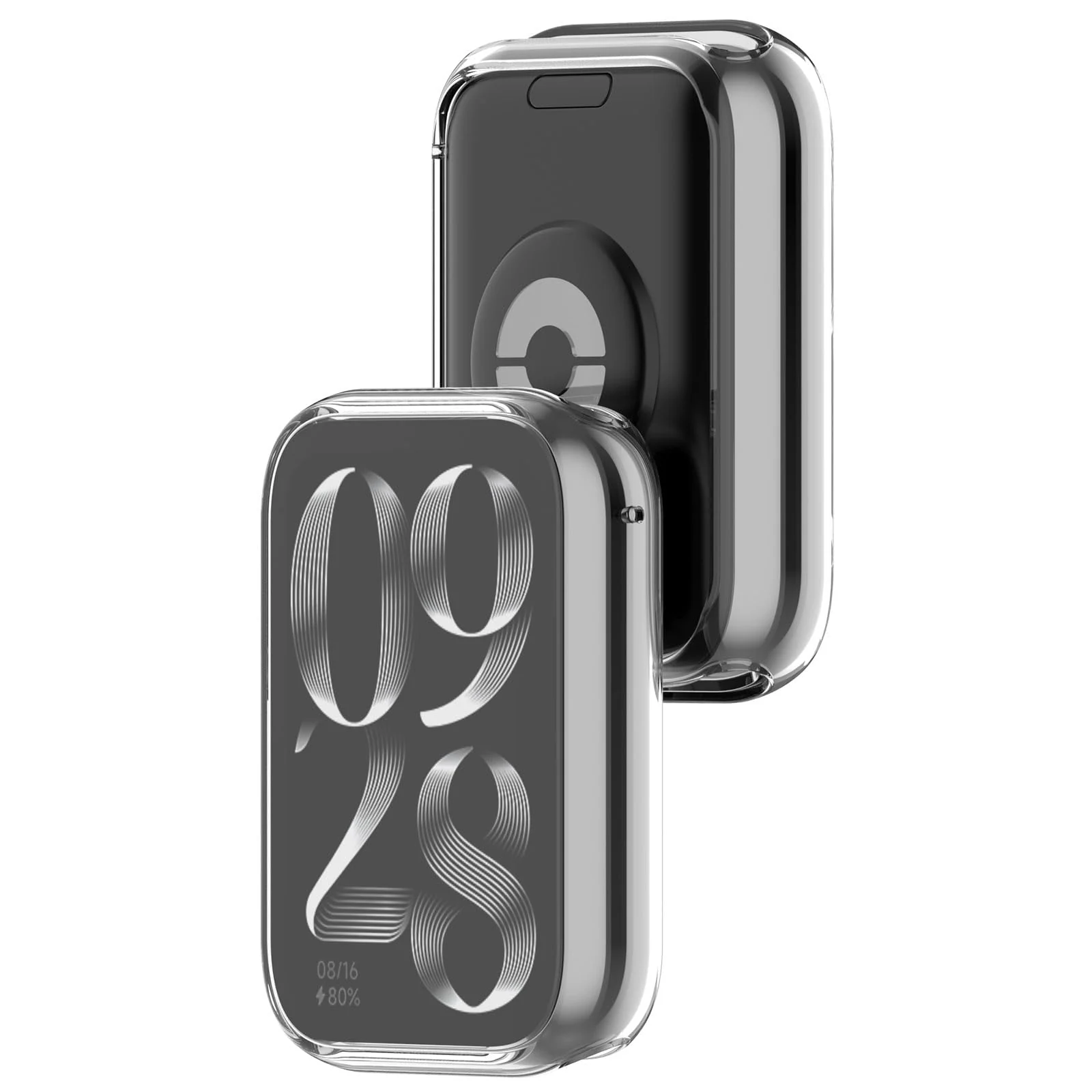 DL3 Mobilak Protective Case compatible with Xiaomi Smart Band 8 Pro/Mi Band 8 Pro, All-around Flexible TPU Case with Built-in Screen Protector, Soft Frame & Shockproof Cover - Clear