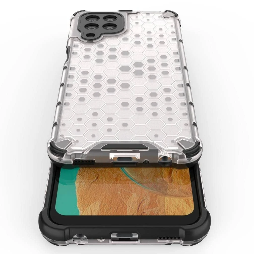 DL3 Mobilak Honeycomb Protective Case for Samsung Galaxy M33 5G, Shock-absorbing protection, Transparent design, Slim, lightweight profile - Clear