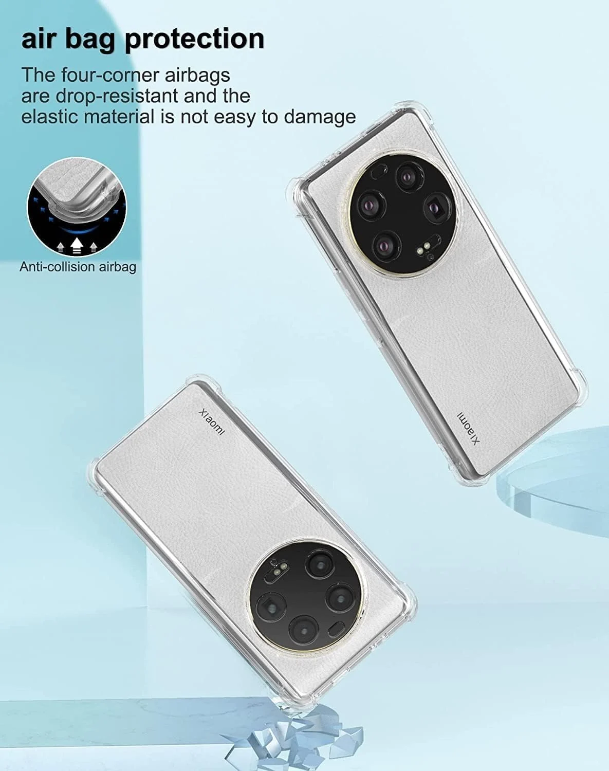 DL3 Mobilak Case Compatible with Xiaomi 13 Ultra, Cover Silicone TPU Gorilla Anti-shock Protector Camera Shockproof Corners - Clear