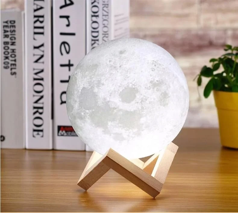 Mobigon 880ML Air Humidifier 3D Moon Lamp light Diffuser Aroma Essential Oil USB Ultrasonic Humidificador Night Mist Purifier - White