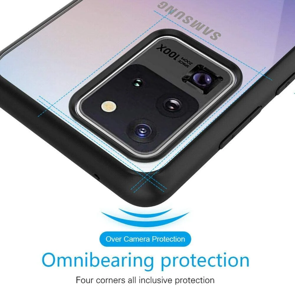 DL3 Mobilak Clear PC and TPU Protective Case for Samsung Galaxy S20 Ultra with Shockproof Design and Anti-Yellowing Design - Black