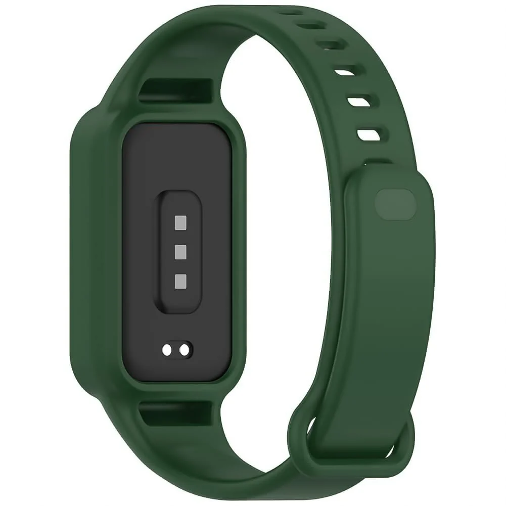DL3 Mobilak Compatible with Xiaomi Smart Band 9 Active/Xiaomi Redmi Smart Band 3 Replacement Silicone Wrist Strap Bracelet Band Soft And Durable Watch Accessories - Green