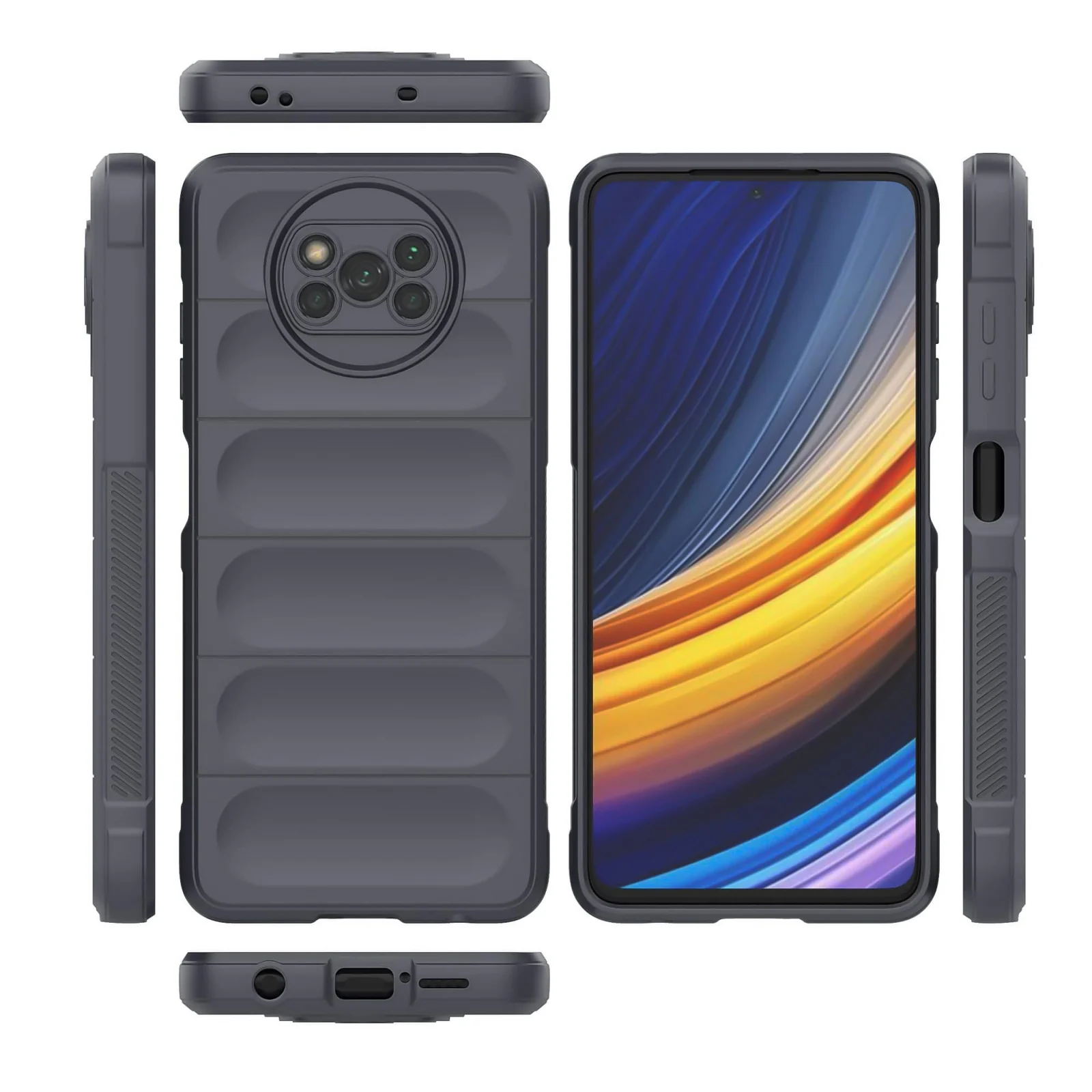DL3 Mobilak Flexible Silicone and TPU Protective Case with Camera Protection for Xiaomi Poco X3 NFC / Poco X3 / Poco X3 Pro - Dark Gray