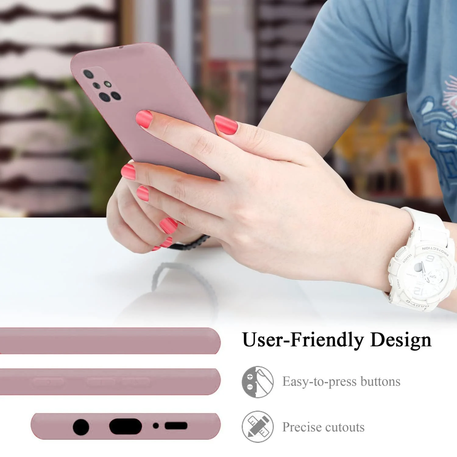 DL3 Mobilak Soft Silicone Protective Case for Samsung Galaxy A71 with Microfiber Lining and Shockproof Design - Cashmere