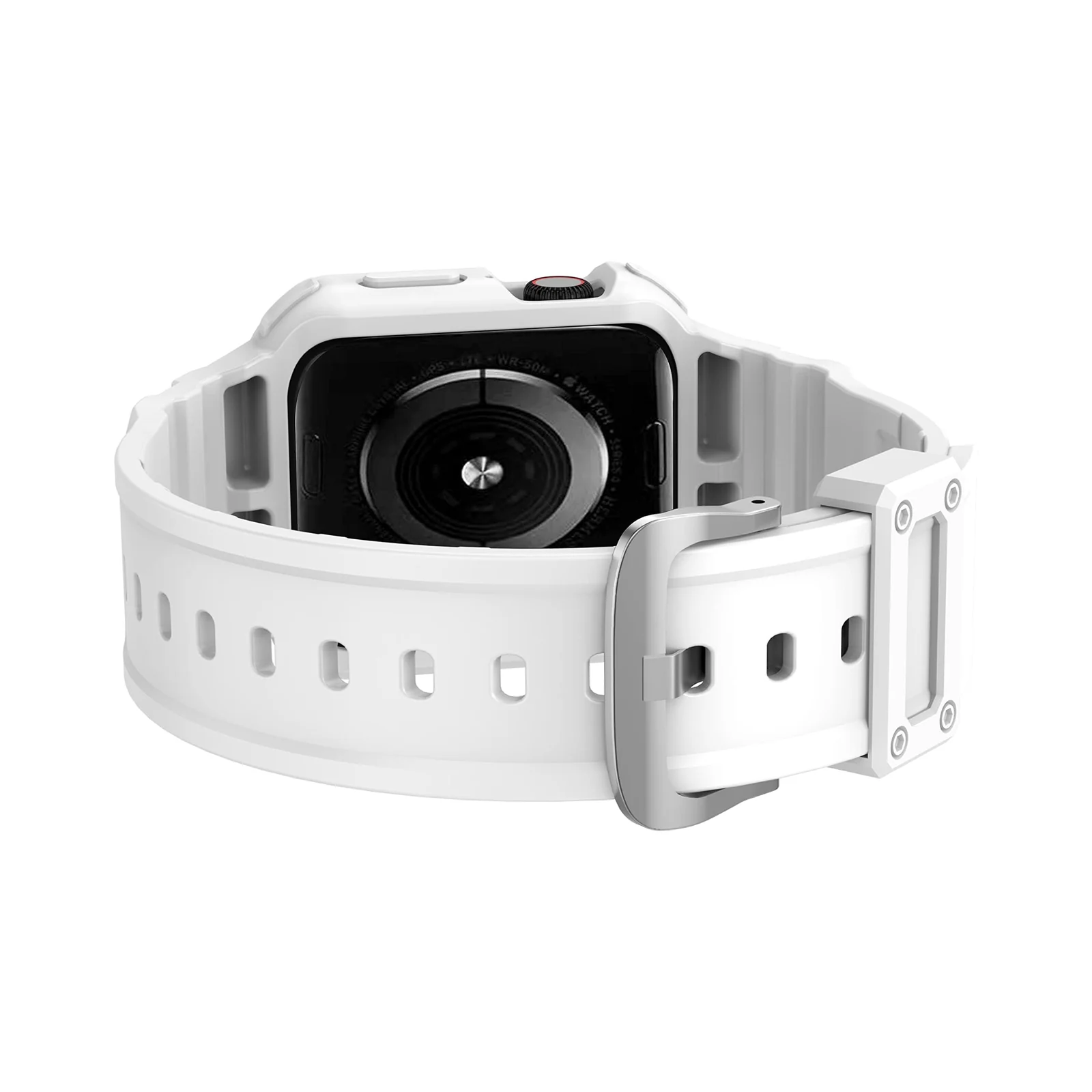 DL3 Mobilak Compatible With Apple Watch Band Ultra 2/1 49mm with Bumper Case, Rugged Men Bands for iWatch Ultra 2 / Ultra 49 mm, Sport Military Protector Drop-proof Shockproof - White