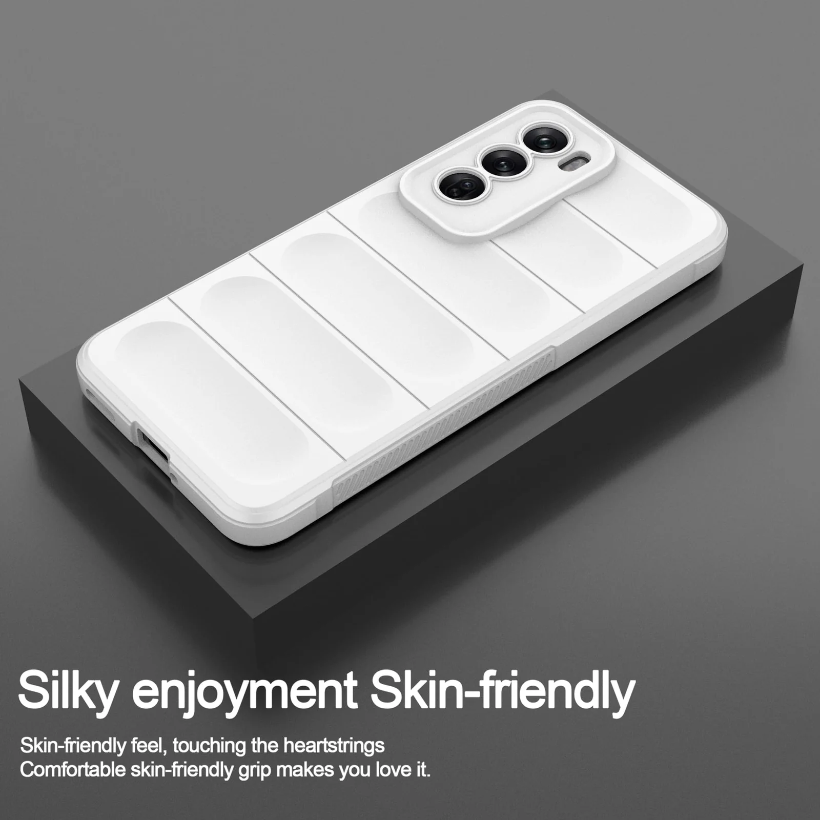 DL3 Mobilak Rugged Protective Case for OPPO Reno 12 Pro 5G, Camera protection, Shock-absorbing protection, Non-slip grip - White