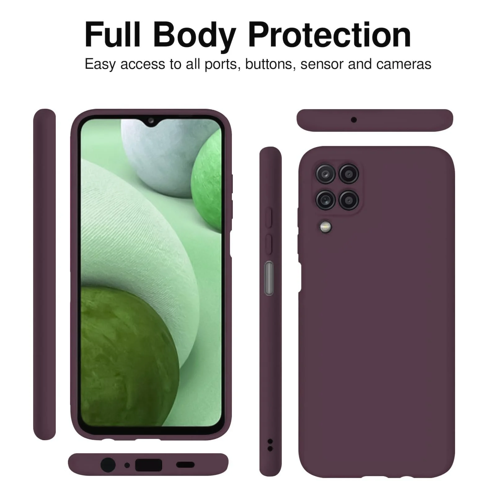 DL3 Mobilak Samsung Galaxy A12 / M12 Case, Soft Flexible Silicone Gel Rubber Bumper Cover, Full Body Shockproof Protective Phone Case (Win Red) - Wine Red