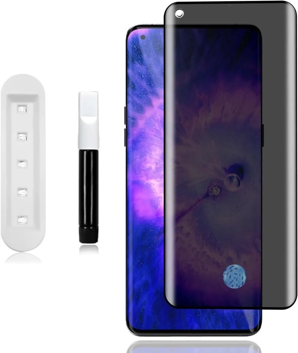 DL3 Mobilak Screen Protector for OPPO Find X5 UV Glass Fingerprint Reader Support 3D Curved Anti Tempered Glass Screen Protector - Privacy