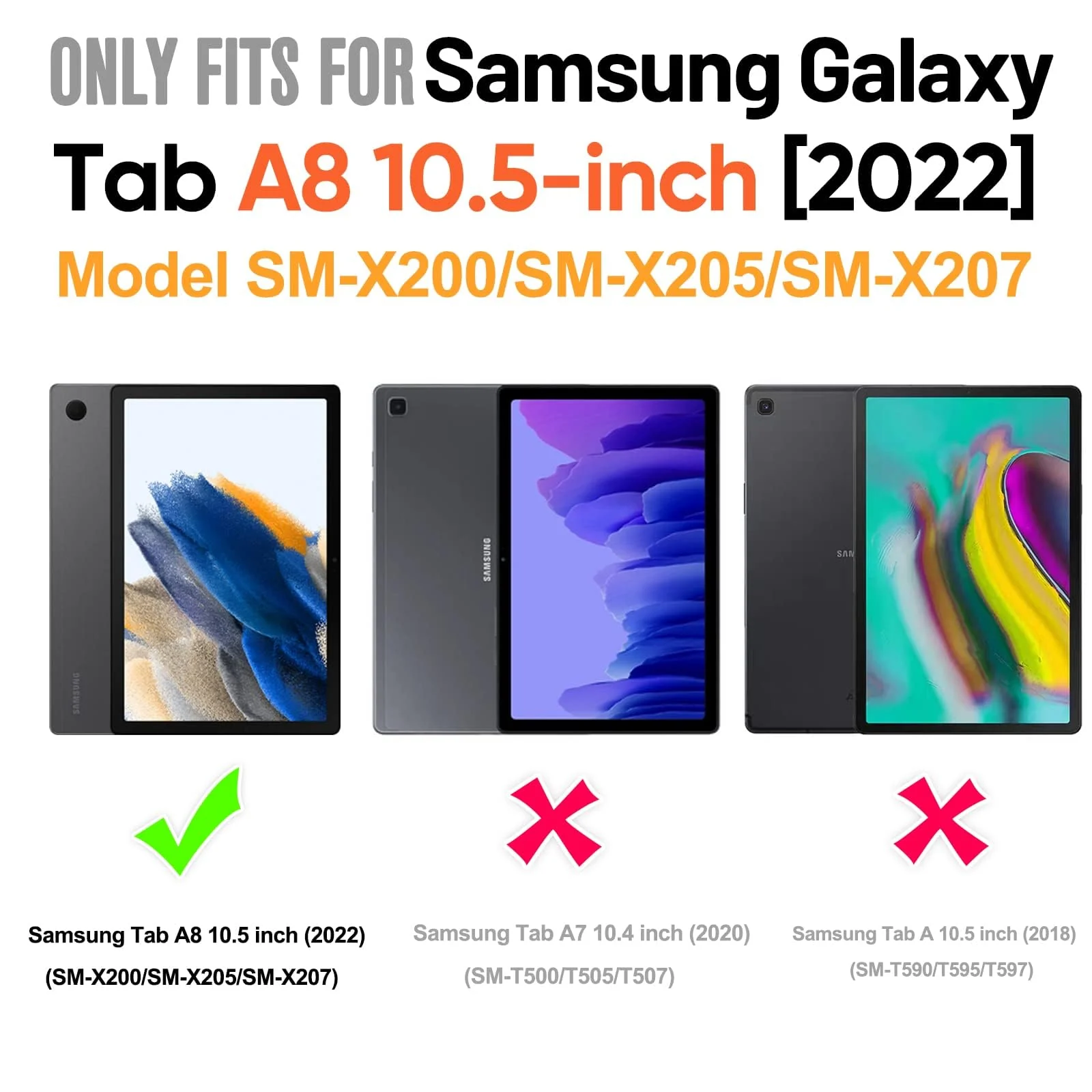 DL3 Mobilak Transparent Stand Case for Samsung Galaxy Tab A8 10.5 Inch 2021(-X200/-X205/-X207) Shockproof, Thin Slim Lightweight Anti-Yellowing Bumper, Kickstand Cover, with Pencil Holder - Clear