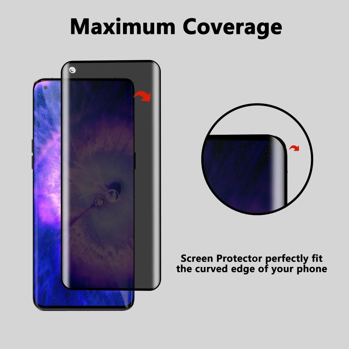 DL3 Mobilak Screen Protector for OPPO Find X5 UV Glass Fingerprint Reader Support 3D Curved Anti-Spy Tempered Glass Screen Protector - Privacy