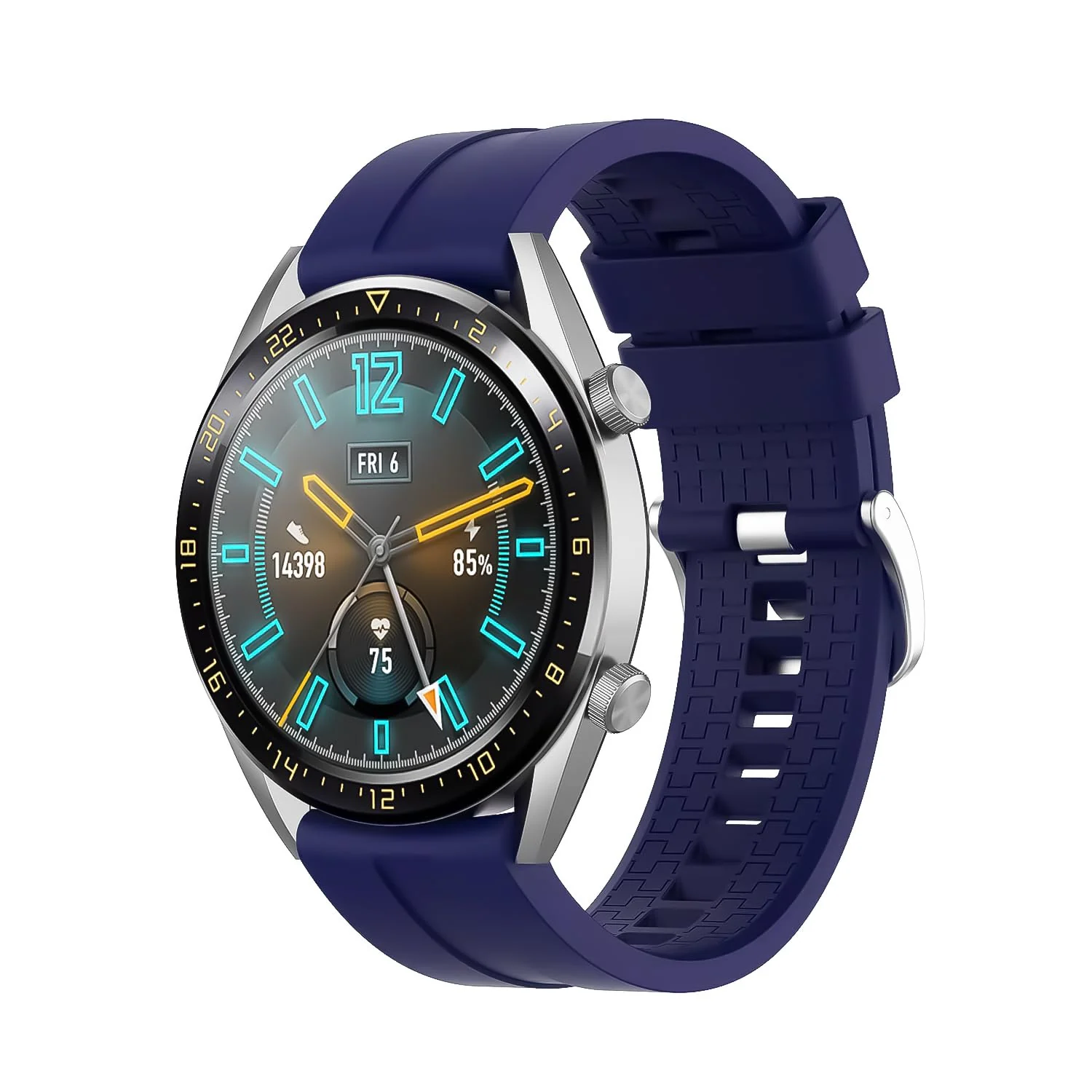 DL3 Mobilak Strap Silicone Band 22MM For Samsung galaxy watch 3 45mm /watch 46mm/Gear S3/Huawei watch GT3 46MM/GT2E/GT 46mm/GT2 Pro/GT2 46MM/honor Magic Watch2 46mm/Amazfit GTR4/GTR3/2/2e - Navy Blue