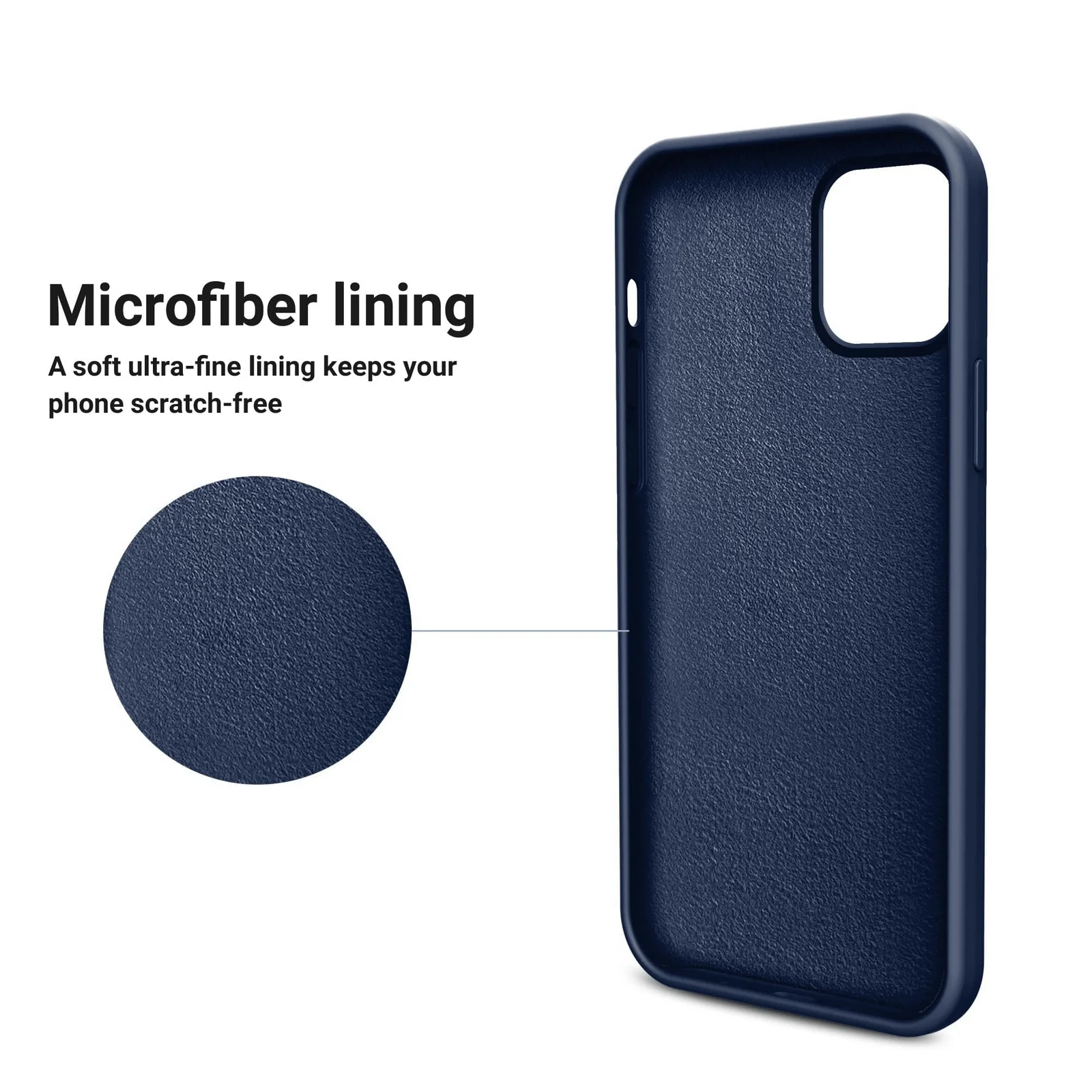 DL3 Mobilak Liquid Silicone Case for iPhone 12 Pro Max (6.7 Inch), Shock-absorbing protection, Scratch-resistant surface, Soft microfiber lining - Blue