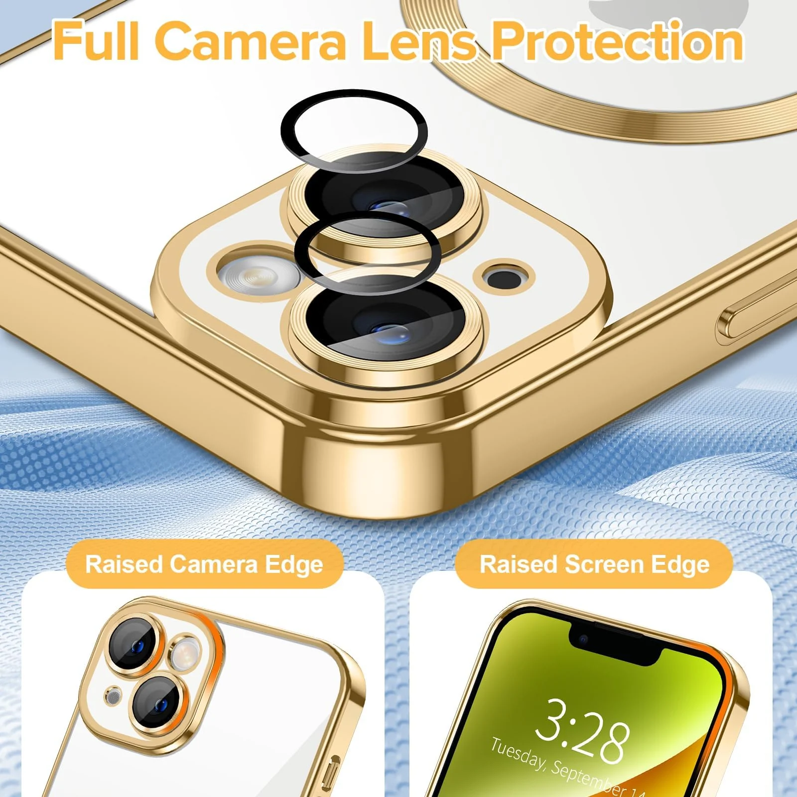 DL3 Mobilak Plated-Edge TPU Protective Case with Camera Protection for iPhone 13 - Gold