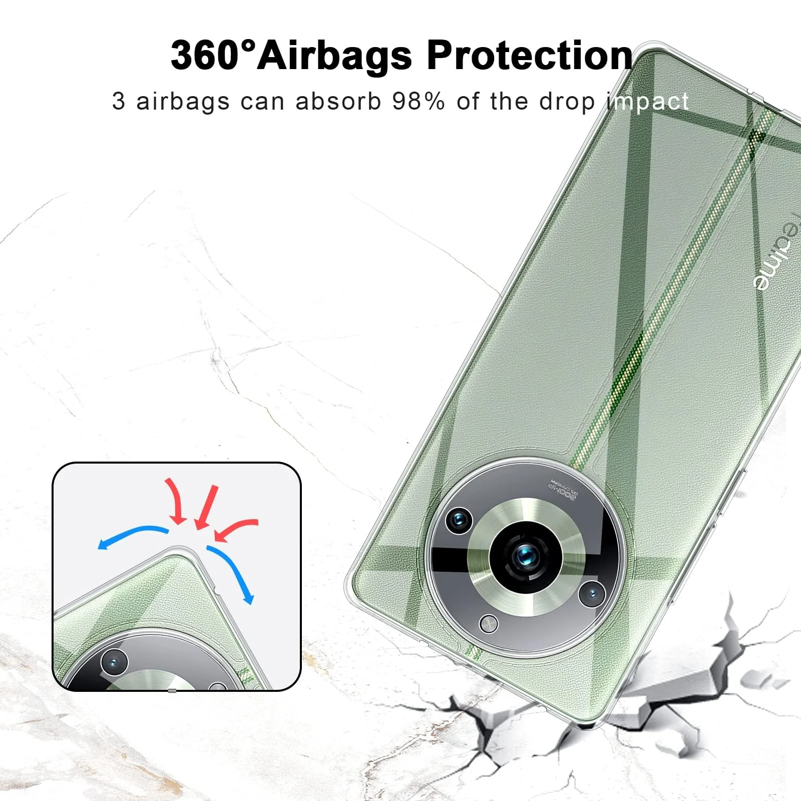DL3 Mobilak Case Compatible with realme 11 Pro / 11 Pro+ Plus 5G Case Crystal Soft TPU Gel Case Flexible Silicone Anti-Scratch Camera Protection TPU Cover - Clear