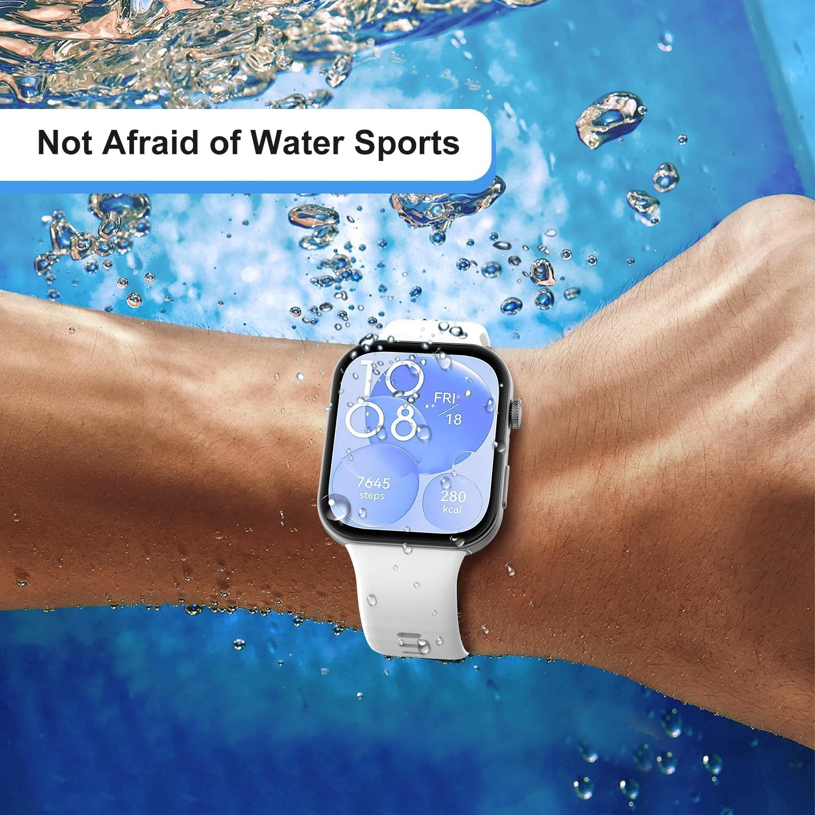DL3 Mobilak Silicone Bracelet for Huawei Watch Fit 3/Watch Fit 4 Pro/Fit 4 Strap, Soft Silicone Sport Replacement Strap for Women/Men, Adjustable Waterproof Sports Band - A-white