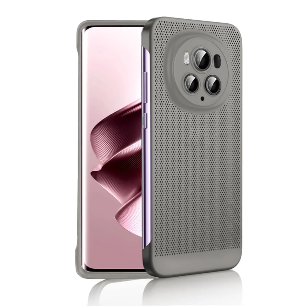 DL3 Mobilak Case for Honor Magic 6 Pro 5G Heat Dissipation with Built-in Camera Lens Protector Slim Fit Breathable Cooling Anti-Fingerprint Hard PC Back Shockproof Cover - Gray