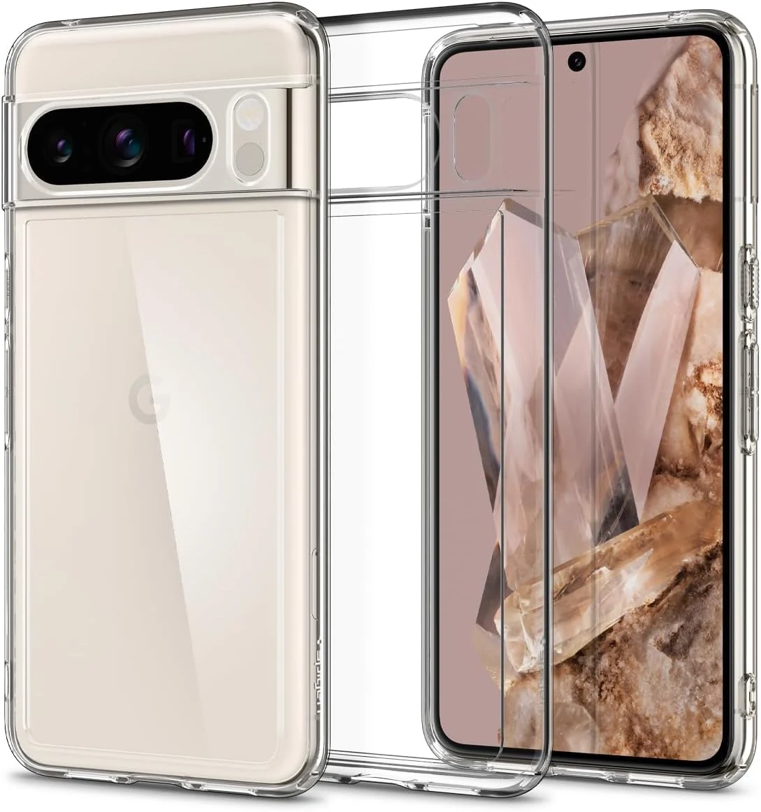 DL3 Mobilak Case Compatible with Google Pixel 8 PRO Case Crystal Soft TPU Gel Case Flexible Silicone Anti-Scratch Camera Protection TPU Cover - Clear