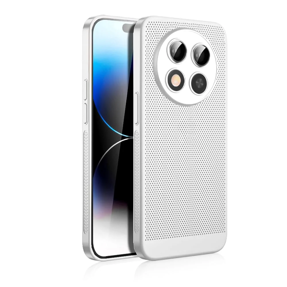 Dl3 Mobilak Case For Honor X9C Heat Dissipation Case with Built-in Camera Lens Protector Slim Fit Breathable Cooling Anti-Fingerprint Hard PC Back Shockproof Cover (White)