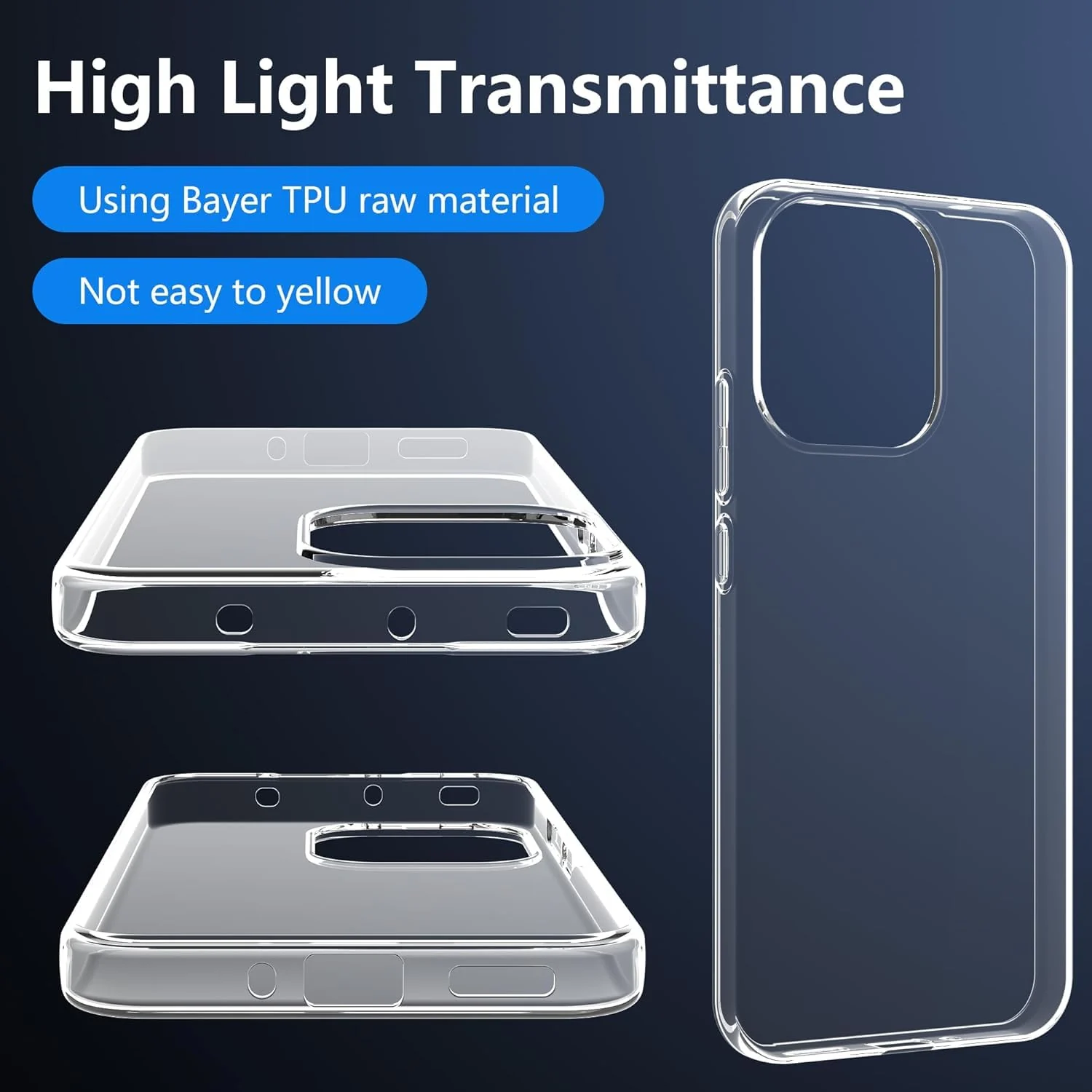 DL3 Mobilak Protective Case Compatible with Reno 15 5G Cover, Mobile Phone Case Thin Soft Silicone Anti-Yellow Protective Case - Clear