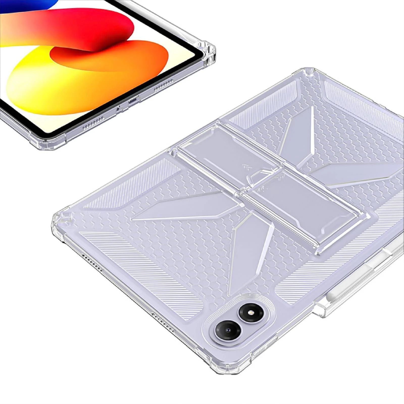 DL3 Mobilak Transparent Stand Case for Huawei MatePad SE 11 inch 2024 Tablet Shockproof, Thin Slim Lightweight Anti-Yellowing Bumper, Kickstand Cover, with Pencil Holder - Clear