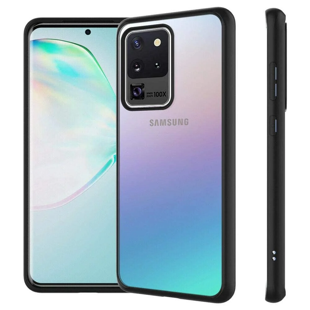 DL3 Mobilak Clear PC and TPU Protective Case for Samsung Galaxy S20 Ultra with Shockproof Design and Anti-Yellowing Design - Black