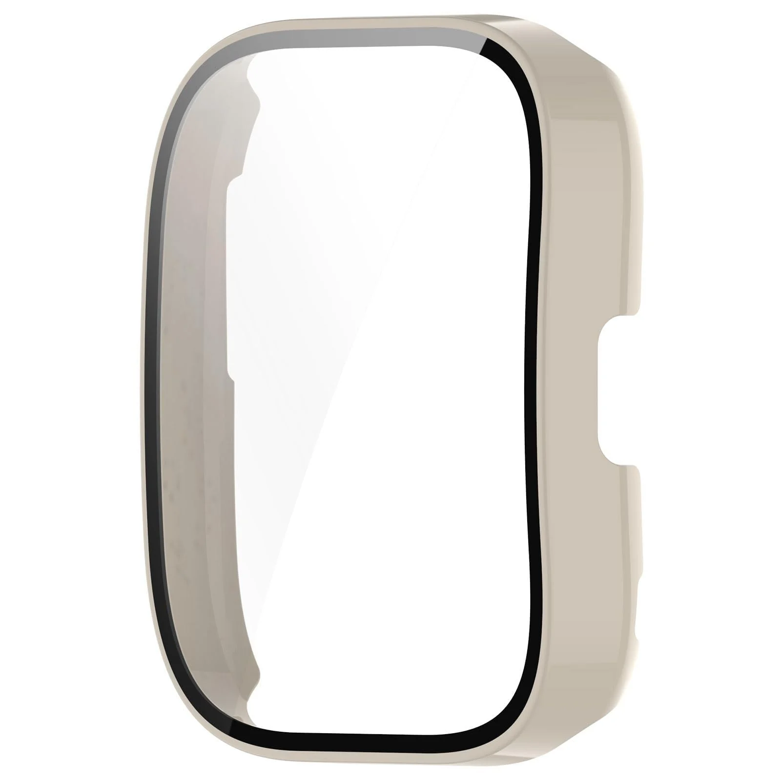 DL3 Mobilak Case with Screen Protector for Amazfit Bip 5, Bumper Full Coverage Hard PC Overall Protective Cover, Built-in Tempered Glass Film High Sensitivity For Amazfit Bip 5 (A2215) - Ivory White
