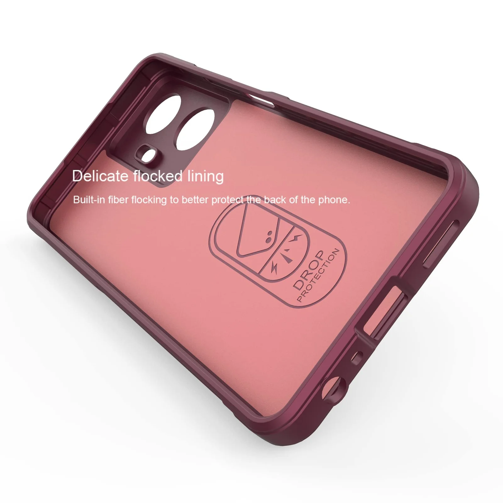 DL3 Mobilak Flexible Silicone and TPU Protective Case with Camera Protection for realme C55 / Narzo N55 - Wine Red