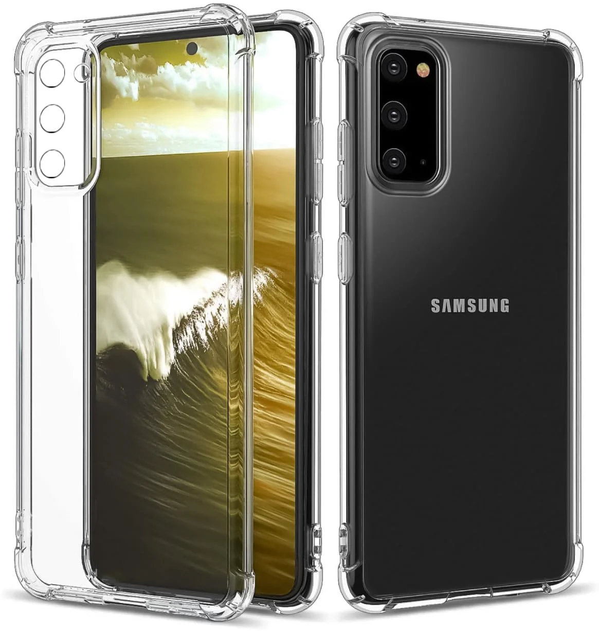 DL3 Mobilak Case Compatible with Samsung Galaxy S20 FE 5G, Cover Silicone TPU Gorilla Anti-shock Protector Camera Shockproof Corners - Clear