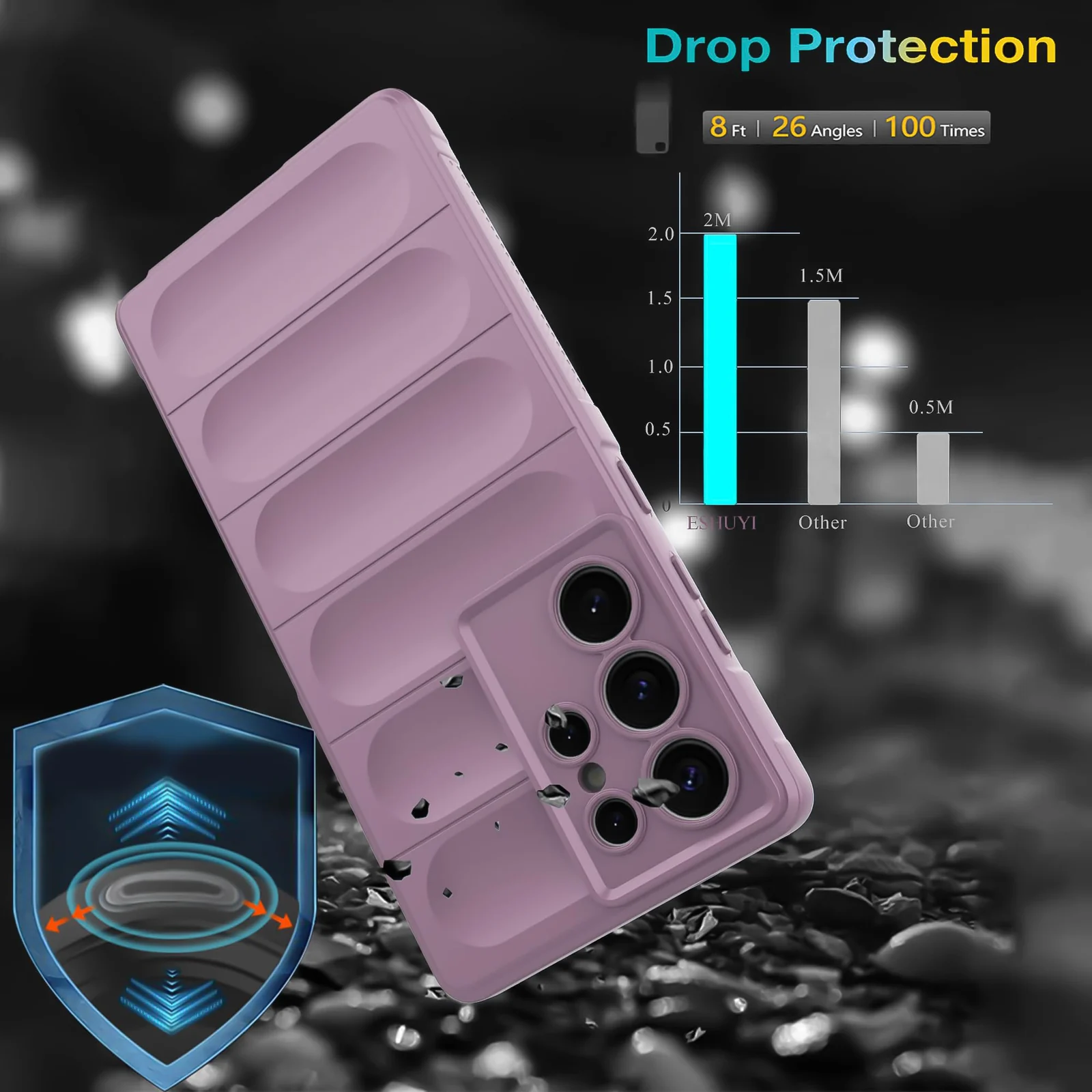 DL3 Mobilak Flexible Silicone and TPU Protective Case with Camera Protection for Samsung Galaxy S25 Ultra - Purple