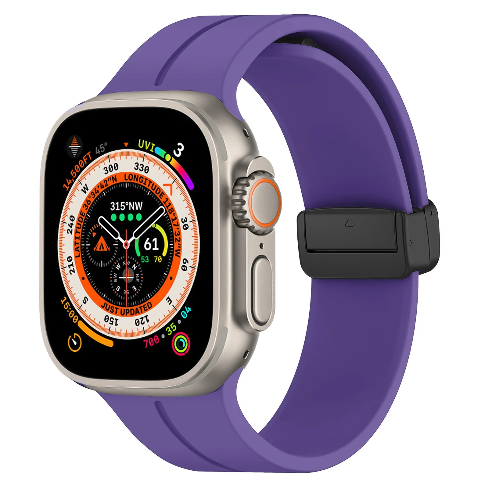 DL3 Mobilak Magnetic Strap for Apple Watch Band 49mm 45mm 44mm 41mm 40mm 38mm 42mm, Sport Silicone Replacement Wristband Strap for iwatch Series 9 8/7/6/5/4/3/2/SE (42mm/44mm/45mm/49mm) - Purple