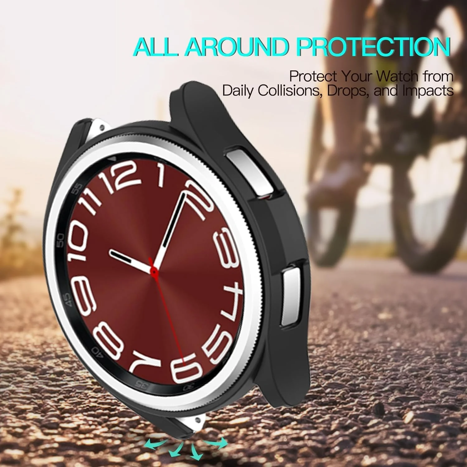 DL3 Mobilak Compatible with Samsung Galaxy Watch 6 Classic 47mm Protective Case - PC Protective Case Cover Shell [NO Screen Film] Compatible with Samsung Galaxy Watch 6 Classic 47mm - Black