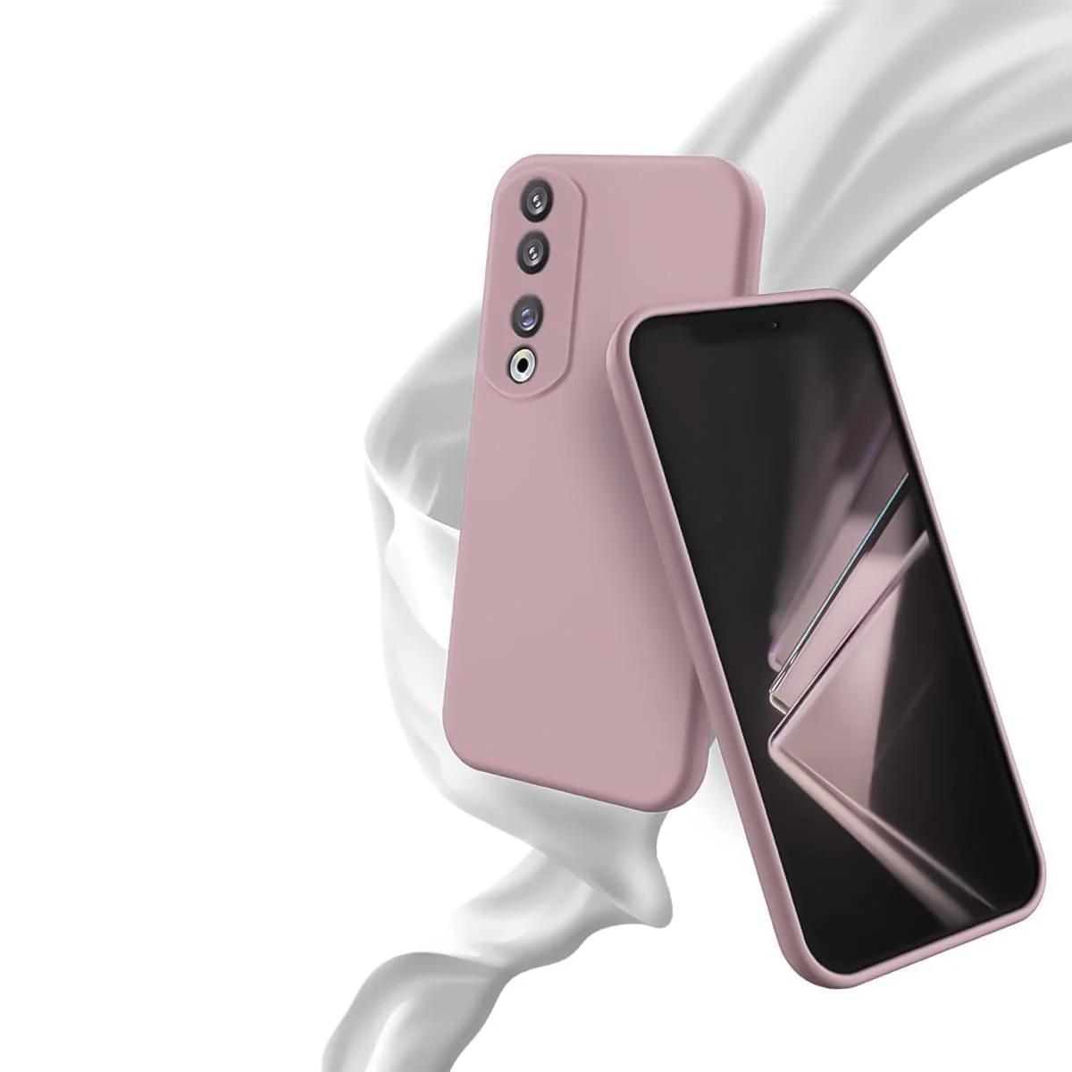 DL3 Mobilak Silicone Protective Case for Honor 70, Shock-absorbing protection, Scratch-resistant surface, Soft microfiber lining - Cashmere