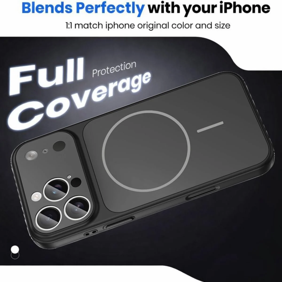 DL3 Mobilak PC Protective Case for iPhone 13 Pro, Compatible with MagSafe accessories, Supports wireless charging, Camera protection - Black