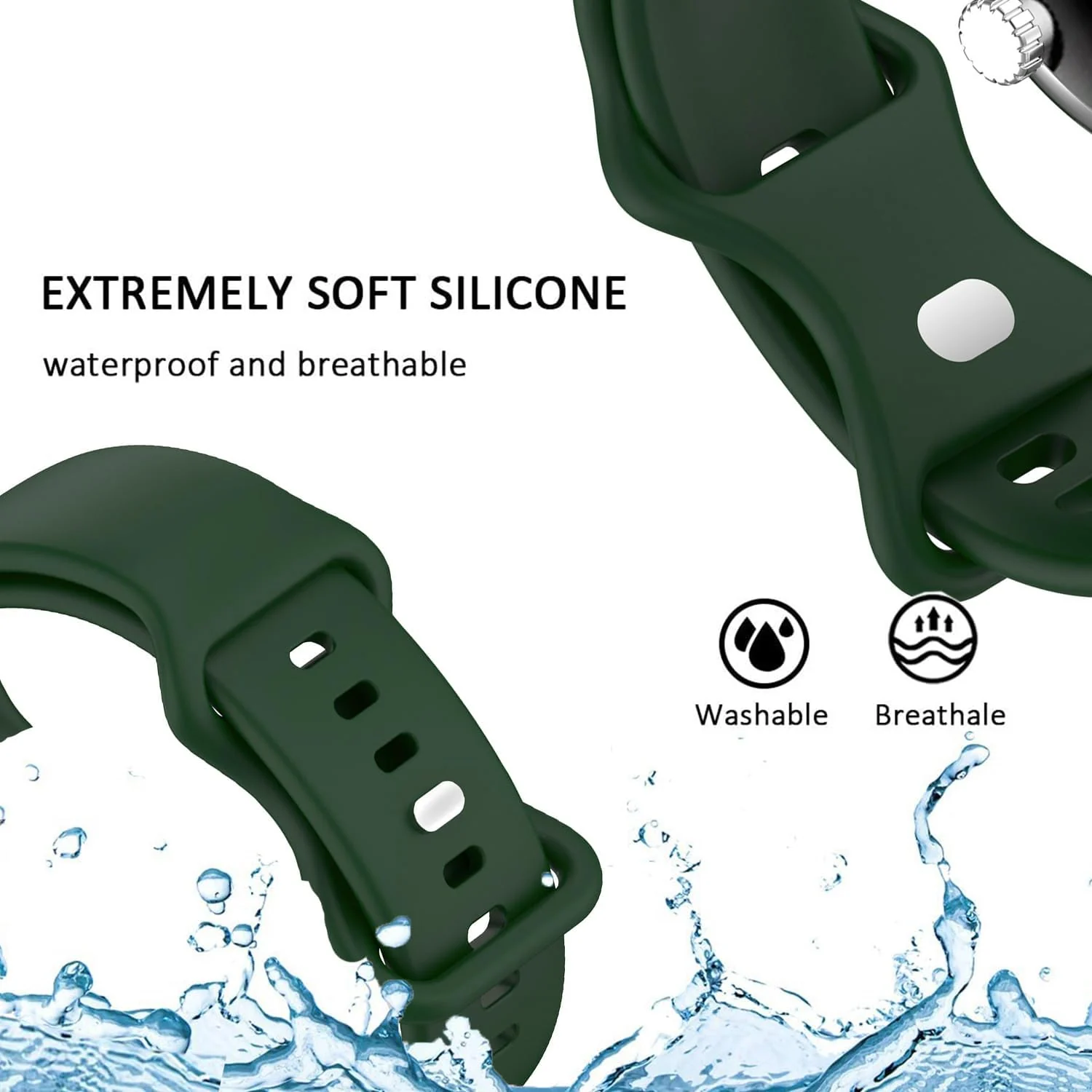 DL3 Mobilak Band Compatible with Google Pixel Watch 4/3 (45mm), Soft Silicone Sport Replacement Straps Bracelet for Google Pixel Watch 3 45mm/Pixel Watch 4 45mm - Green