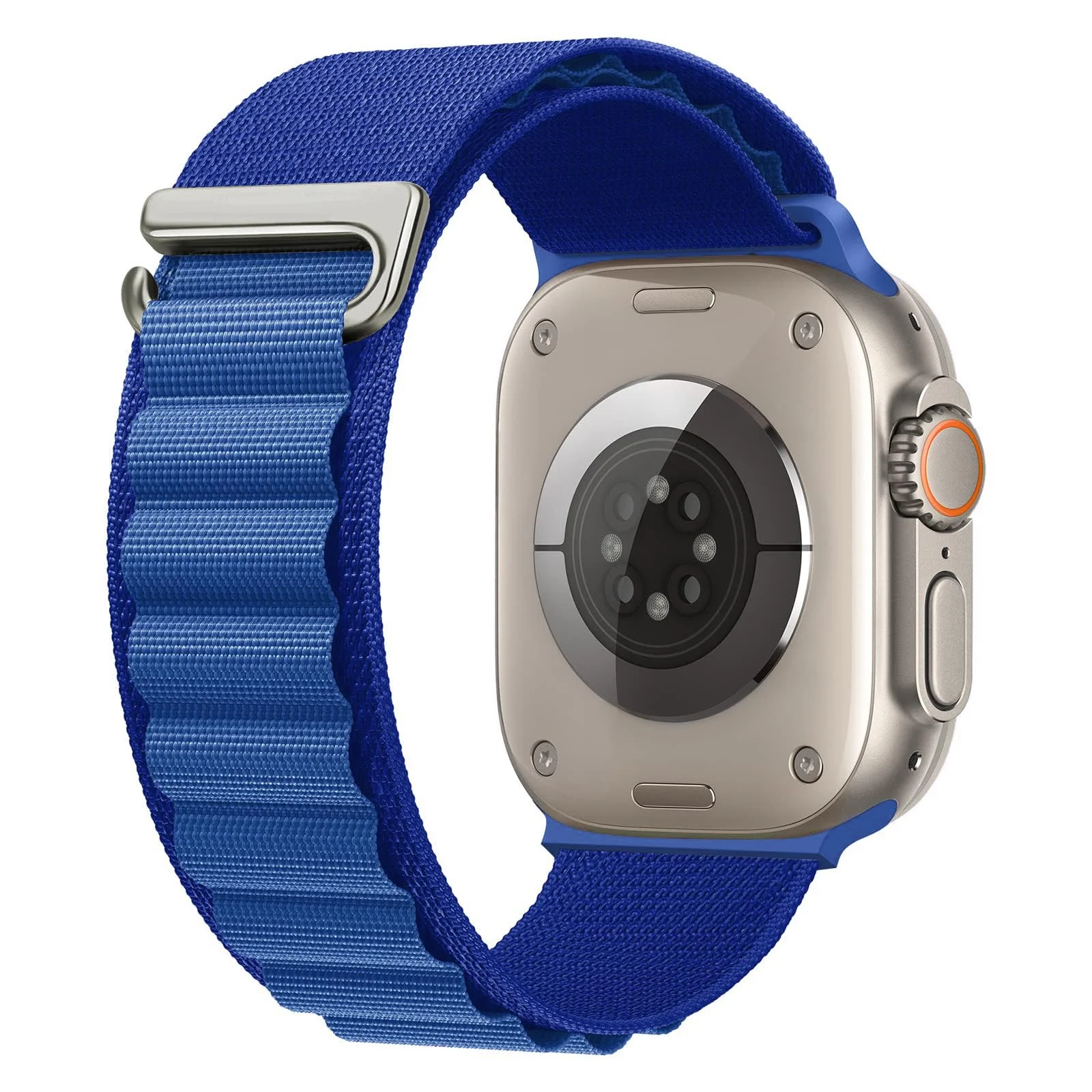 DL3 Mobilak Trail/Alpine Loop Nylon Band Compatible with Apple Watch Ultra 2/Ultra Band 49mm 45mm 44mm 42mm, Adjustable with Metal C-Hook Strap for iWatch Ultra Series 9/8/7/6/5/4/3/2/1/SE2/SE - Royal Blue