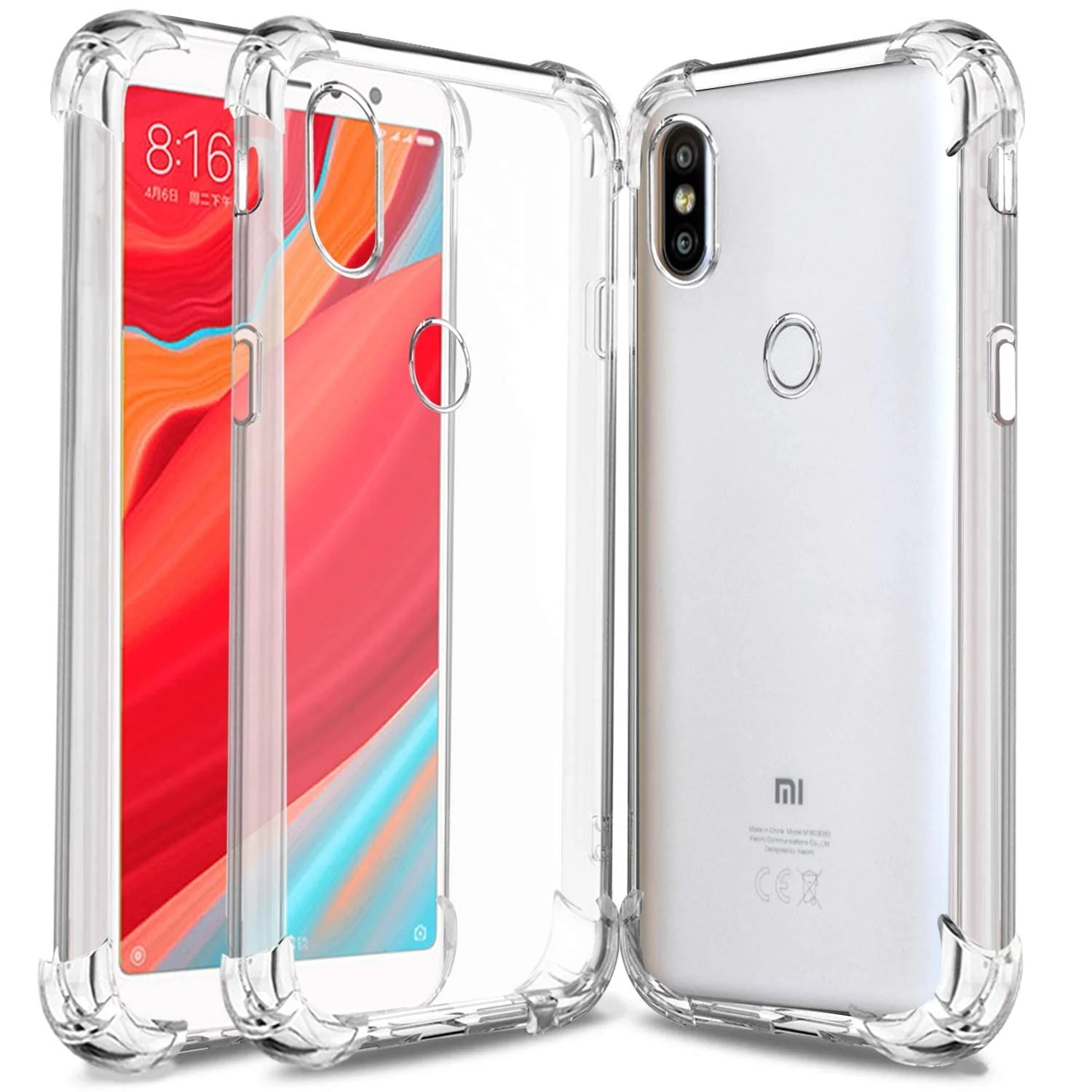 DL3 Mobilak Clear TPU Case for Xiaomi Redmi S2 (Redmi Y2), Camera protection, Shock-absorbing protection, Non-slip grip - Clear