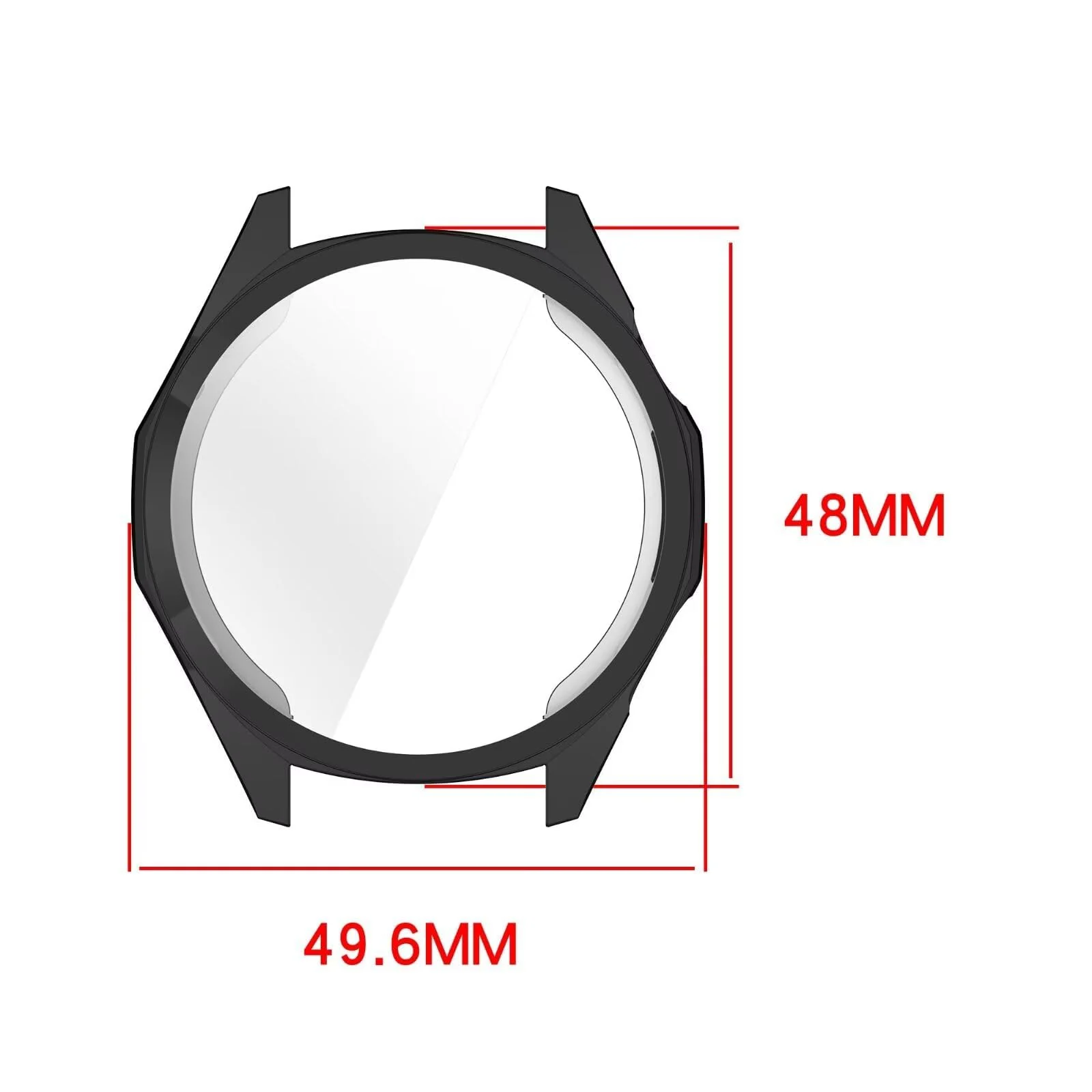 DL3 Mobilak Case for Huawei Watch GT6 46MM, Case with Screen Protector, HD Protection Cover, Soft Silicone Screen Protector Cover for Huawei Watch GT 6 46MM - Black