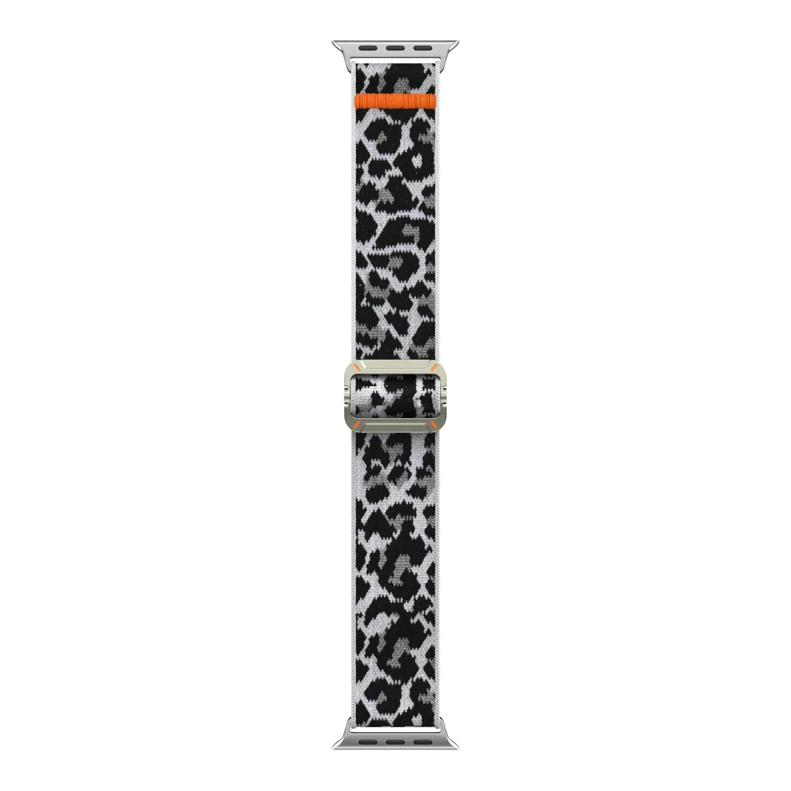DL3 Mobilak Strap Compatible with Apple Watch Ultra/Ultra 2 Strap 49mm 46mm 45mm 44mm 42mm, Nylon Sport Band for iWatch Ultra SE Series 10 9 8 7 6 5 4 3 2 1, Men - White Leopard